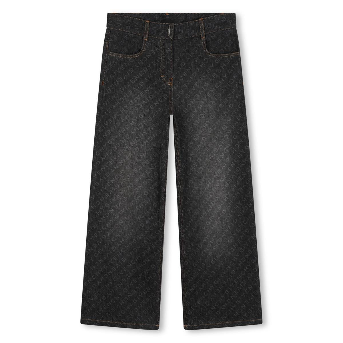 Girls Black Denim Trousers