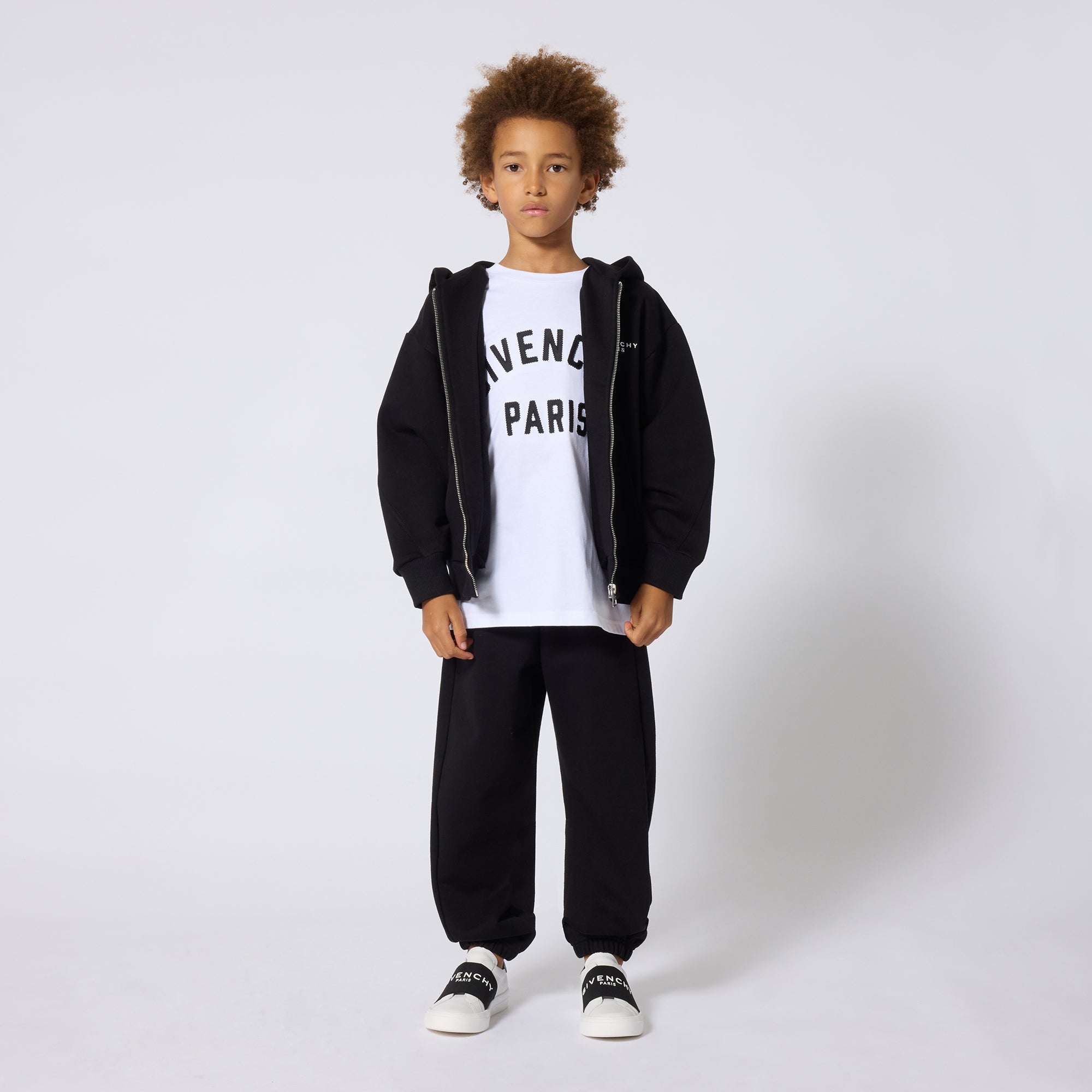 Boys & Girls Black Cotton Trousers