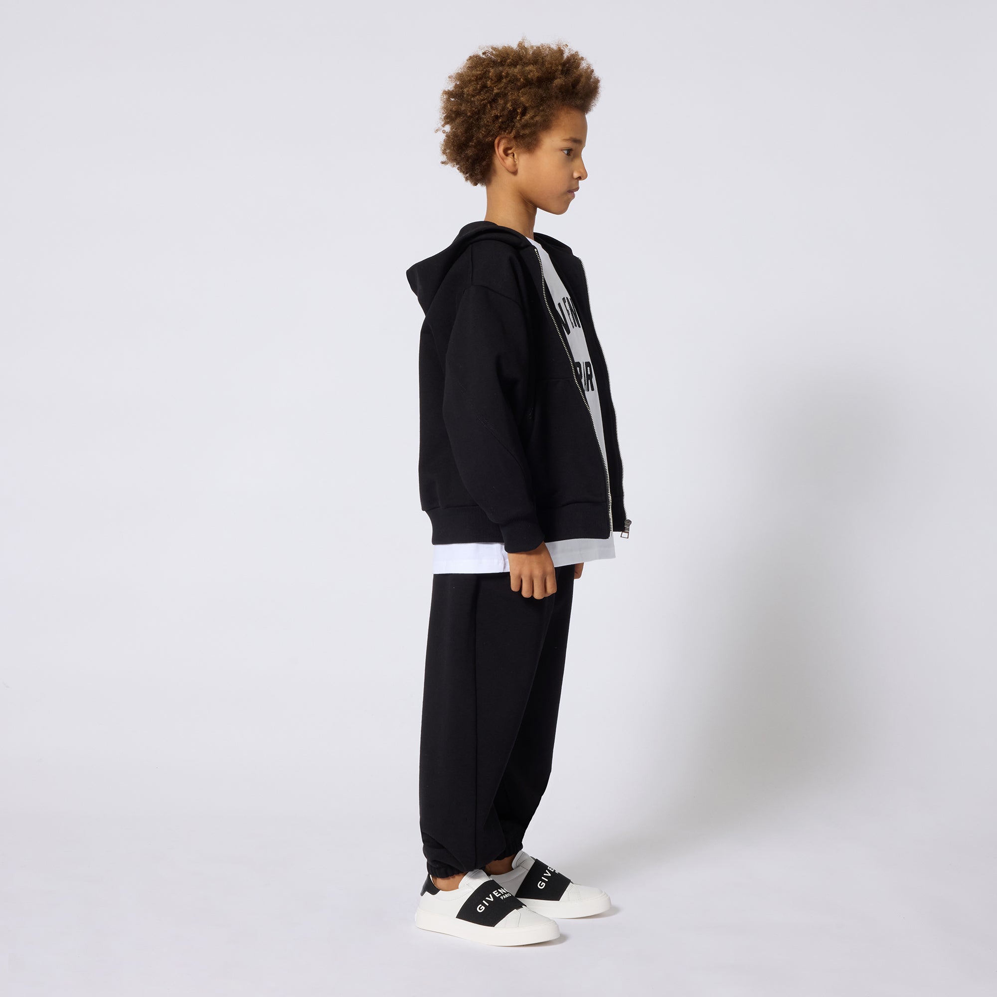 Boys & Girls Black Cotton Trousers