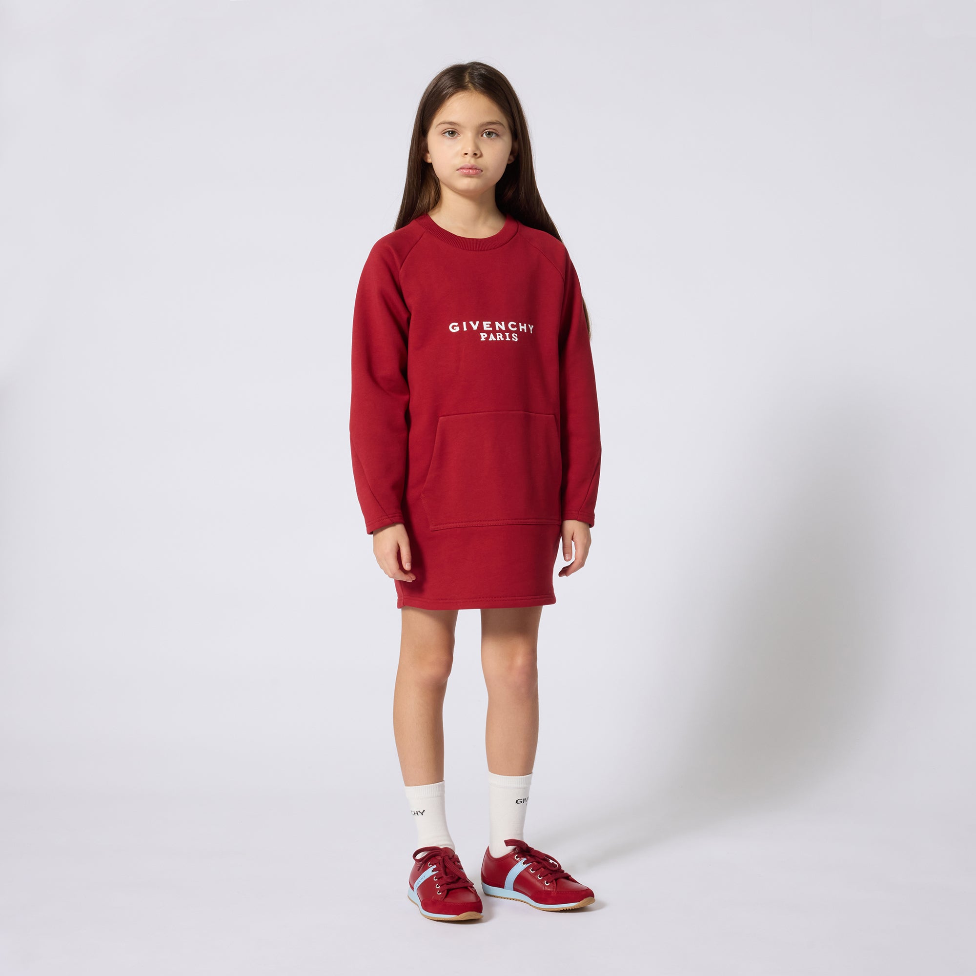 Girls Red Logo Cotton Dress