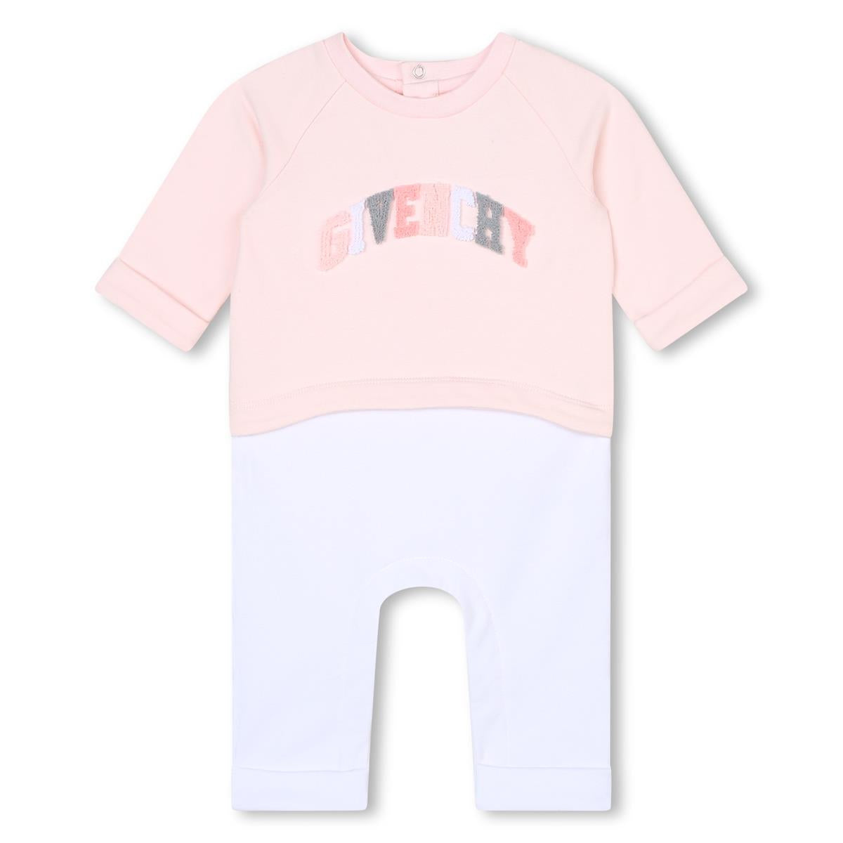 Baby Boys & Girls Pink Cotton Babysuit