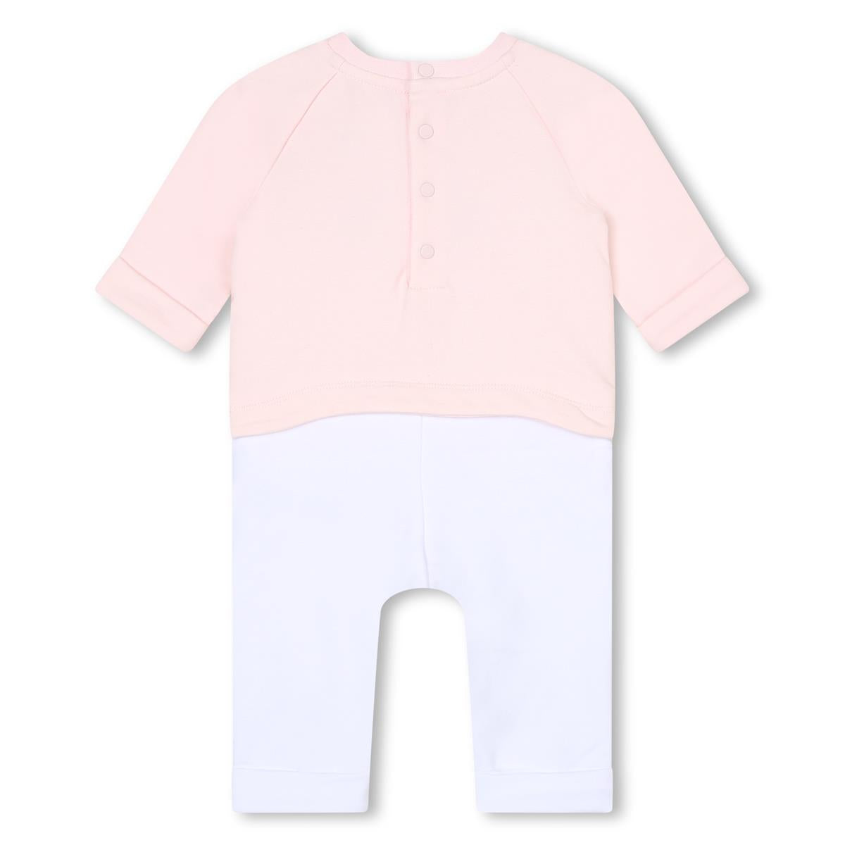 Baby Boys & Girls Pink Cotton Babysuit