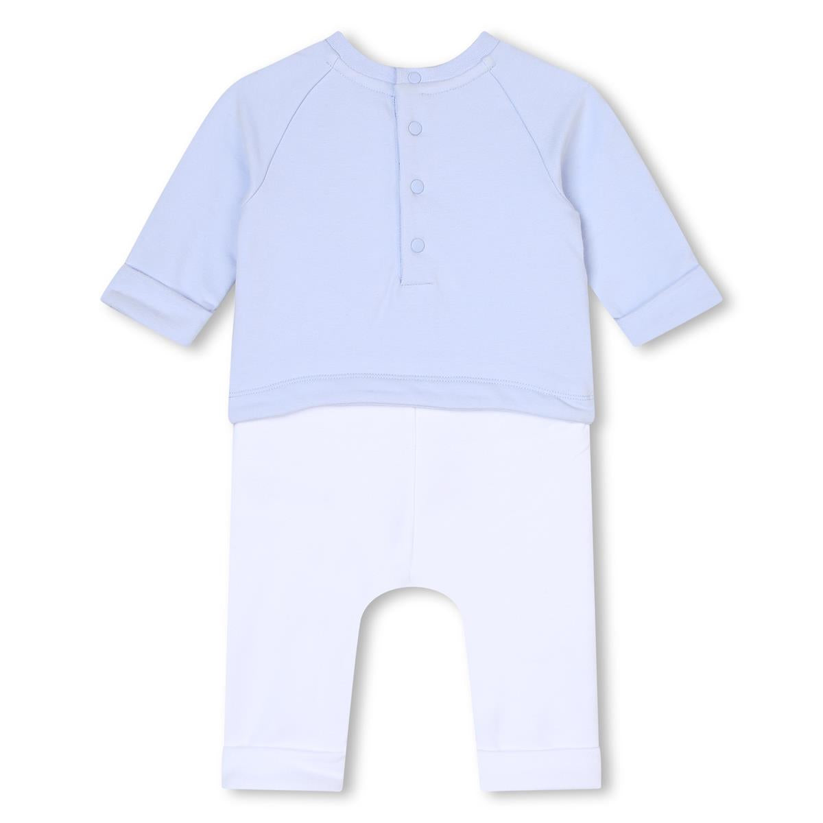 Baby Boys & Girls Blue Cotton Babysuit