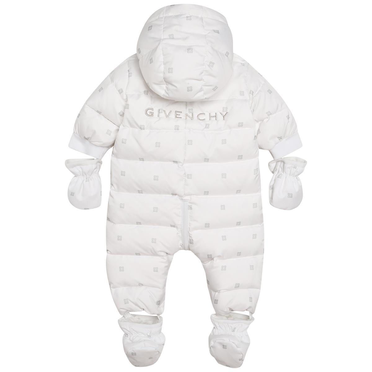 Baby Boys & Girls White Padded Down Babysuit