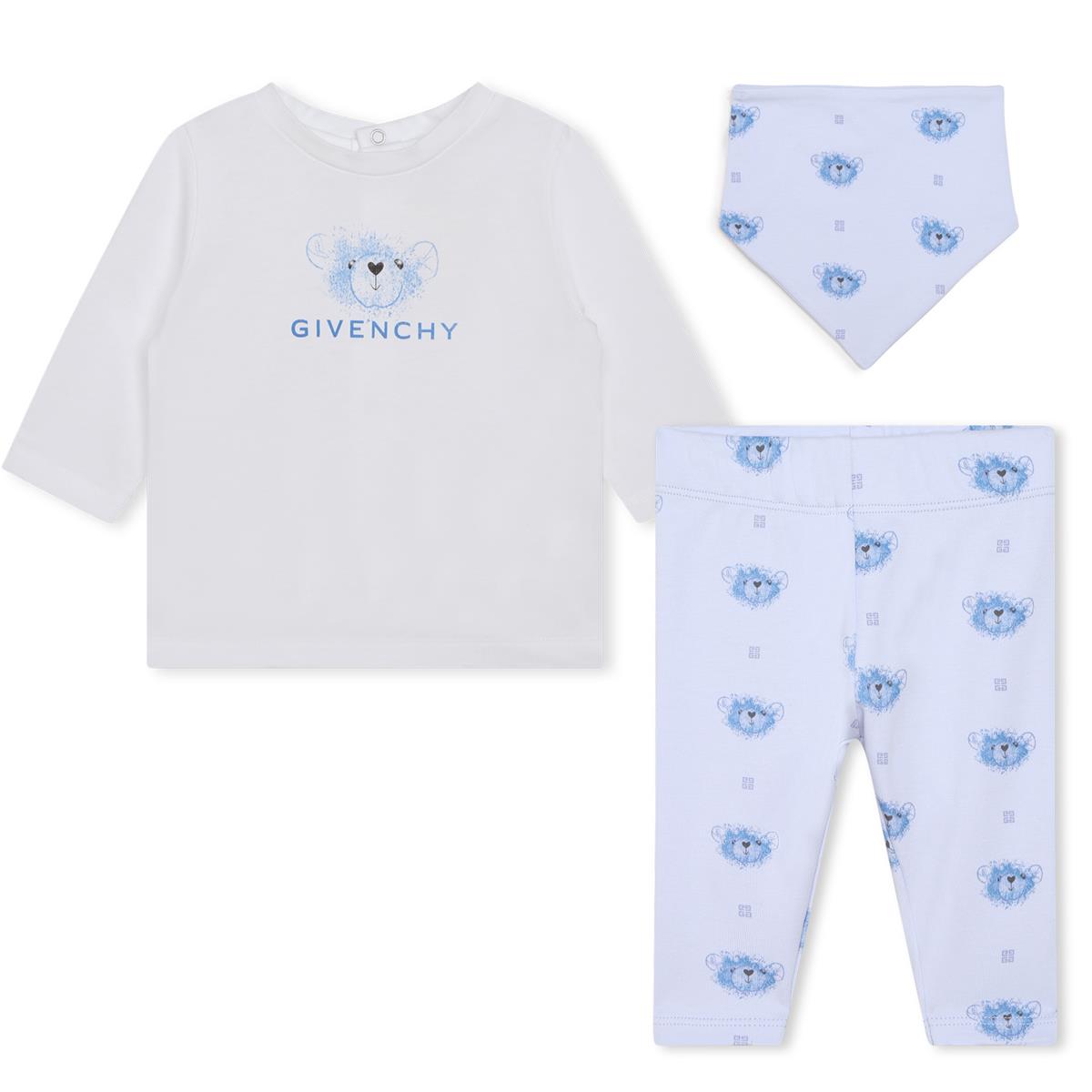 Baby Boys White Printed Cotton Set