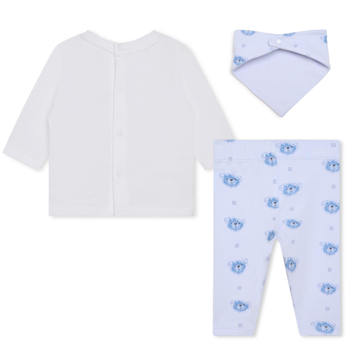 Baby Boys White Printed Cotton Set