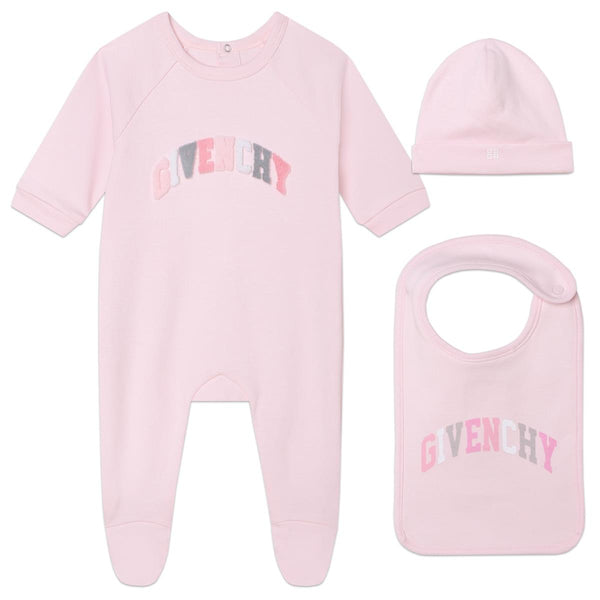 Baby Girls Pink Cotton Babysuit Set