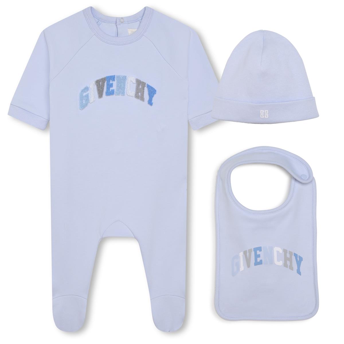 Baby Boys Blue Cotton Babysuit Set