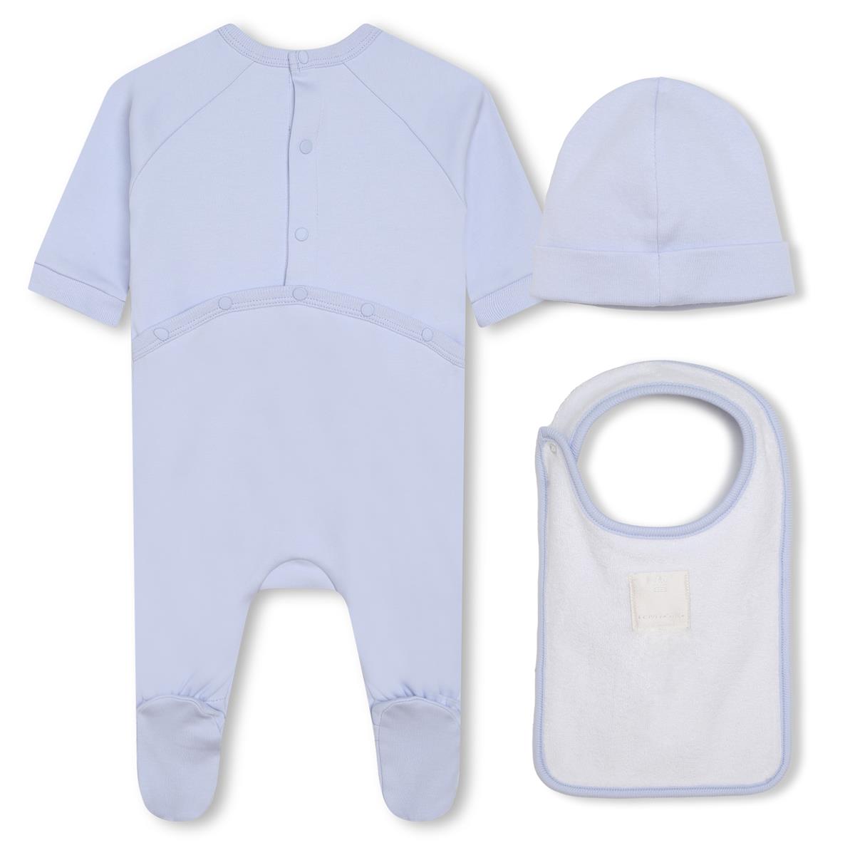 Baby Boys Blue Cotton Babysuit Set