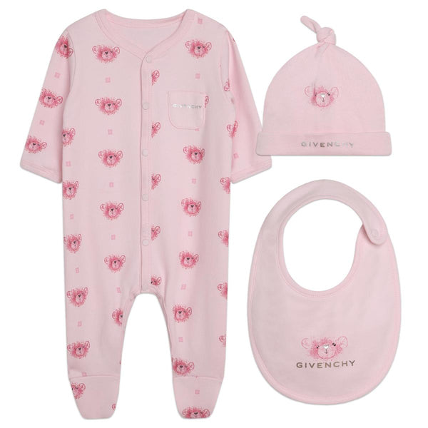 Baby Girls Pink Cotton Babysuit Set