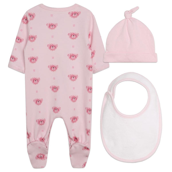 Baby Girls Pink Cotton Babysuit Set