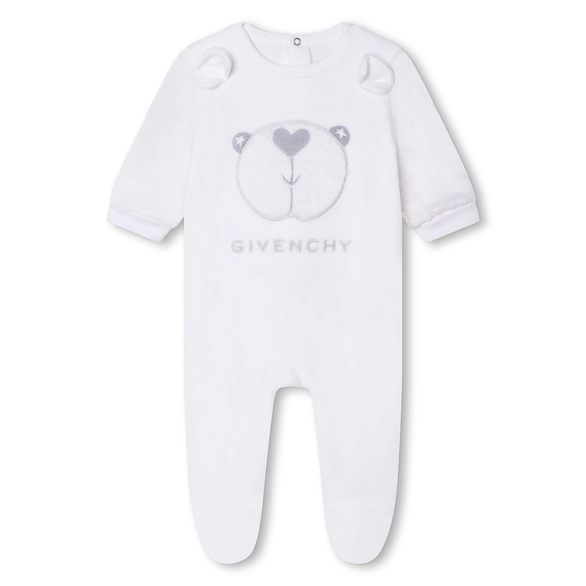 Baby Boys & Girls White Logo Cotton Babysuit Set