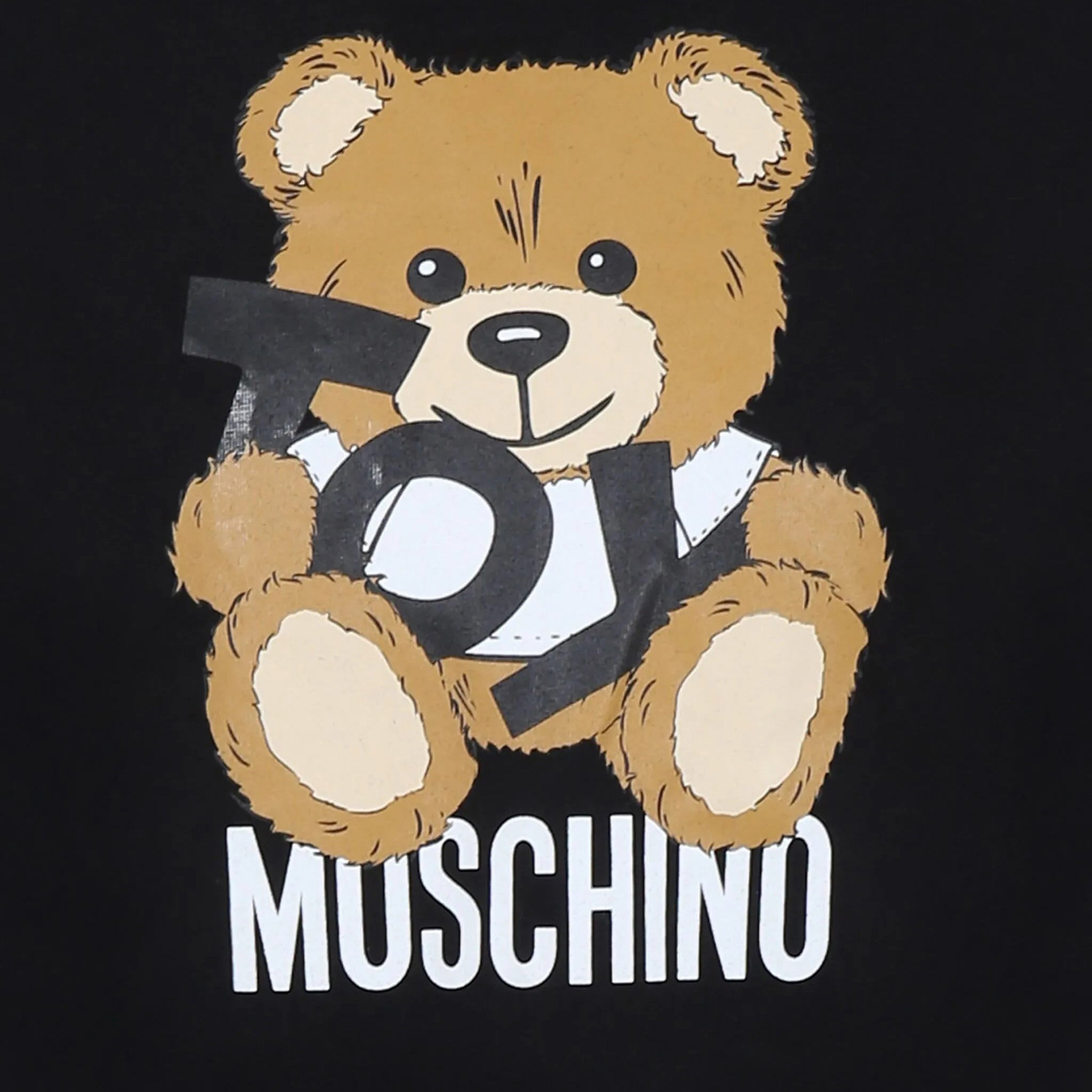 Boys & Girls Black Printed Cotton T-Shirt