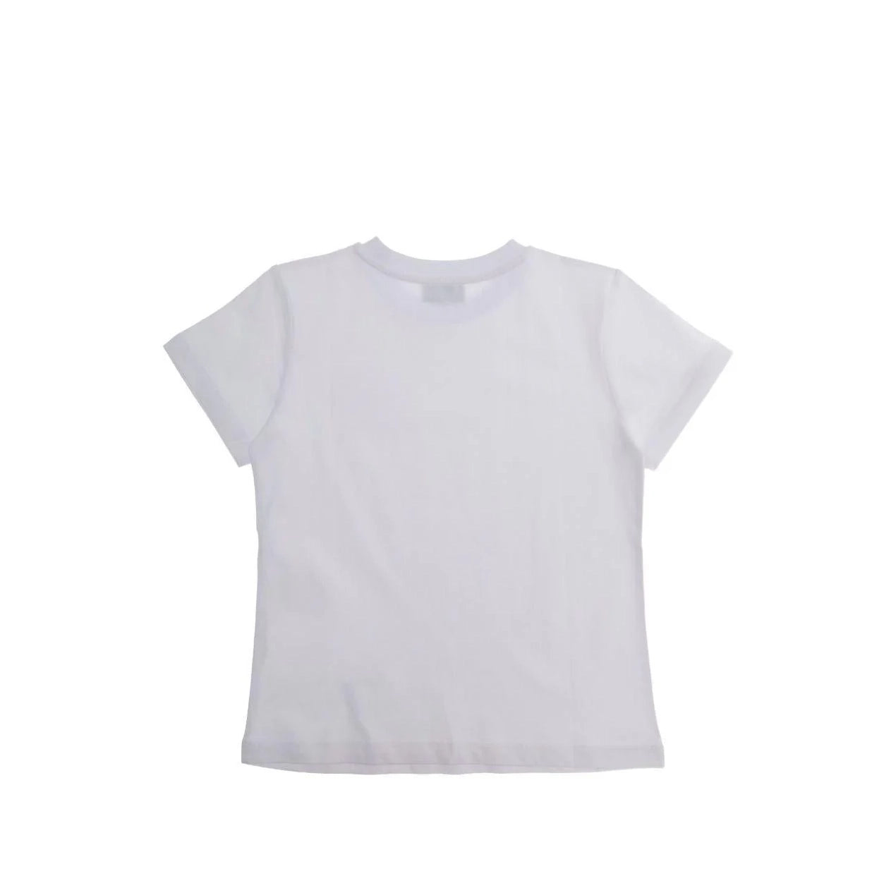 Girls White Teddy Bear Logo Cotton T-Shirt