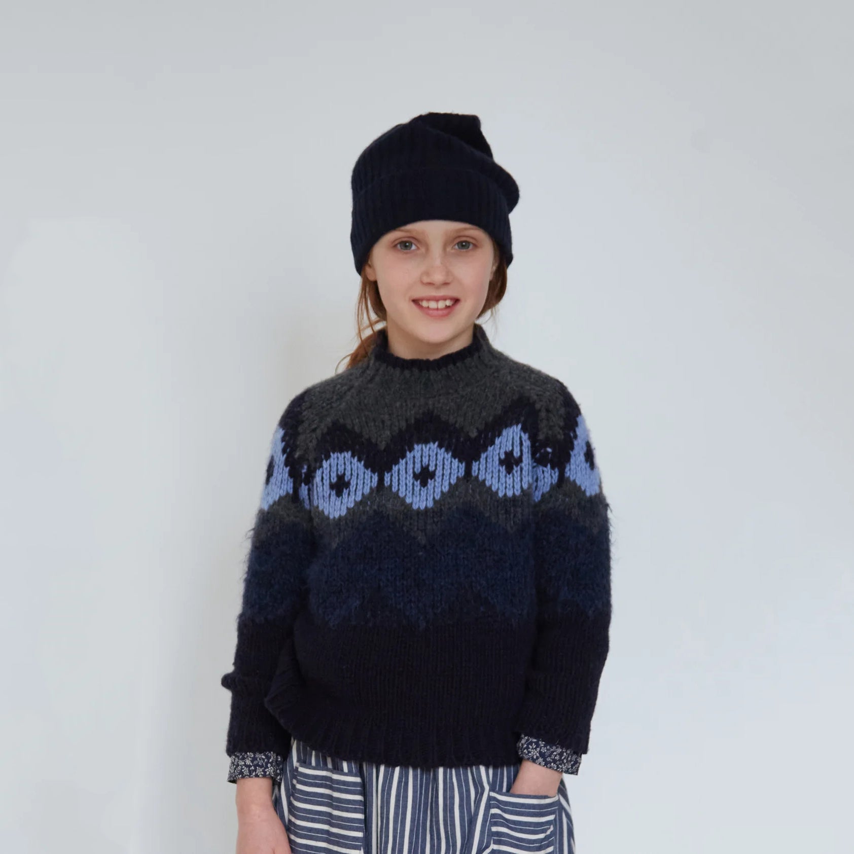 Boys & Girls Navy Wool Hat