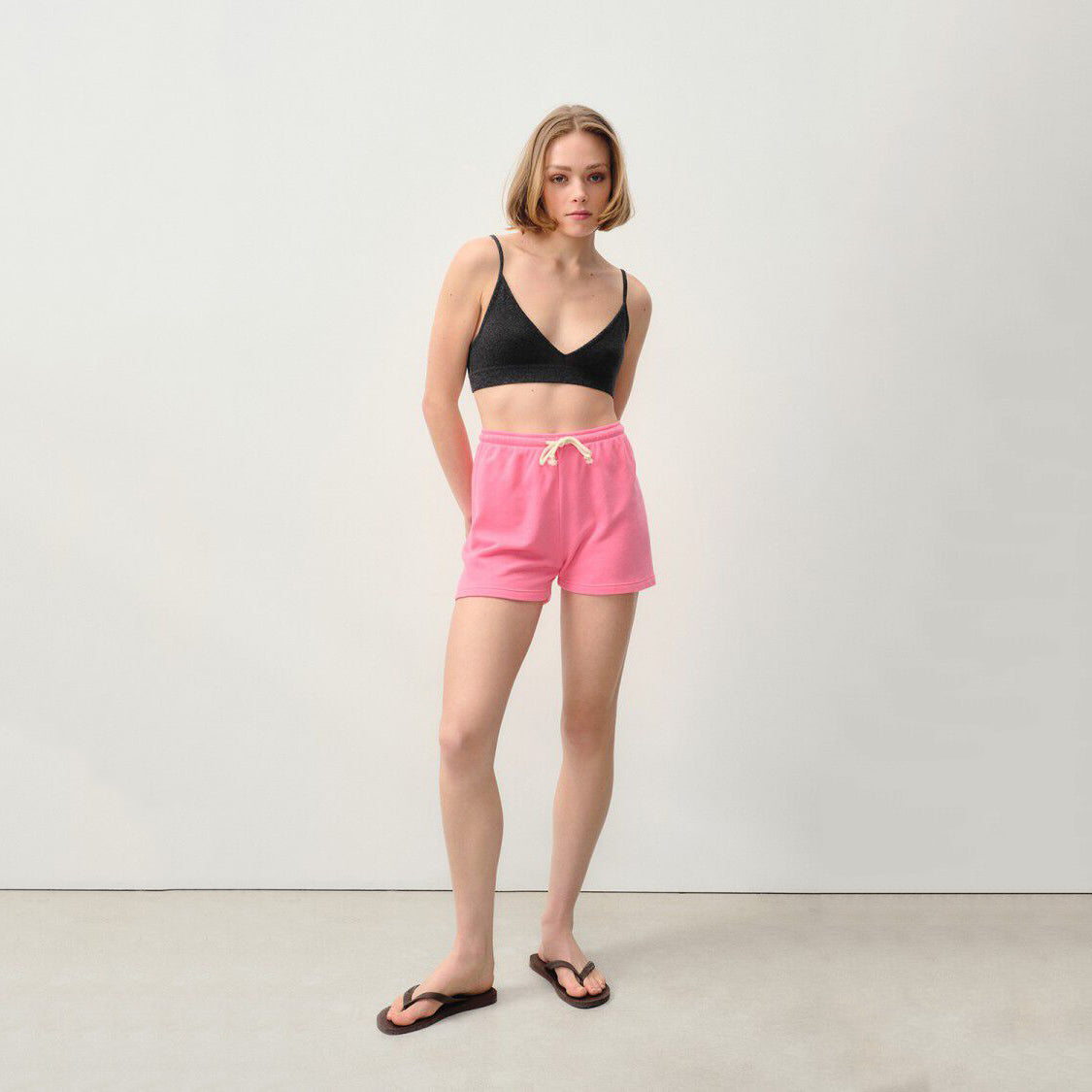 Women Pink Cotton Shorts