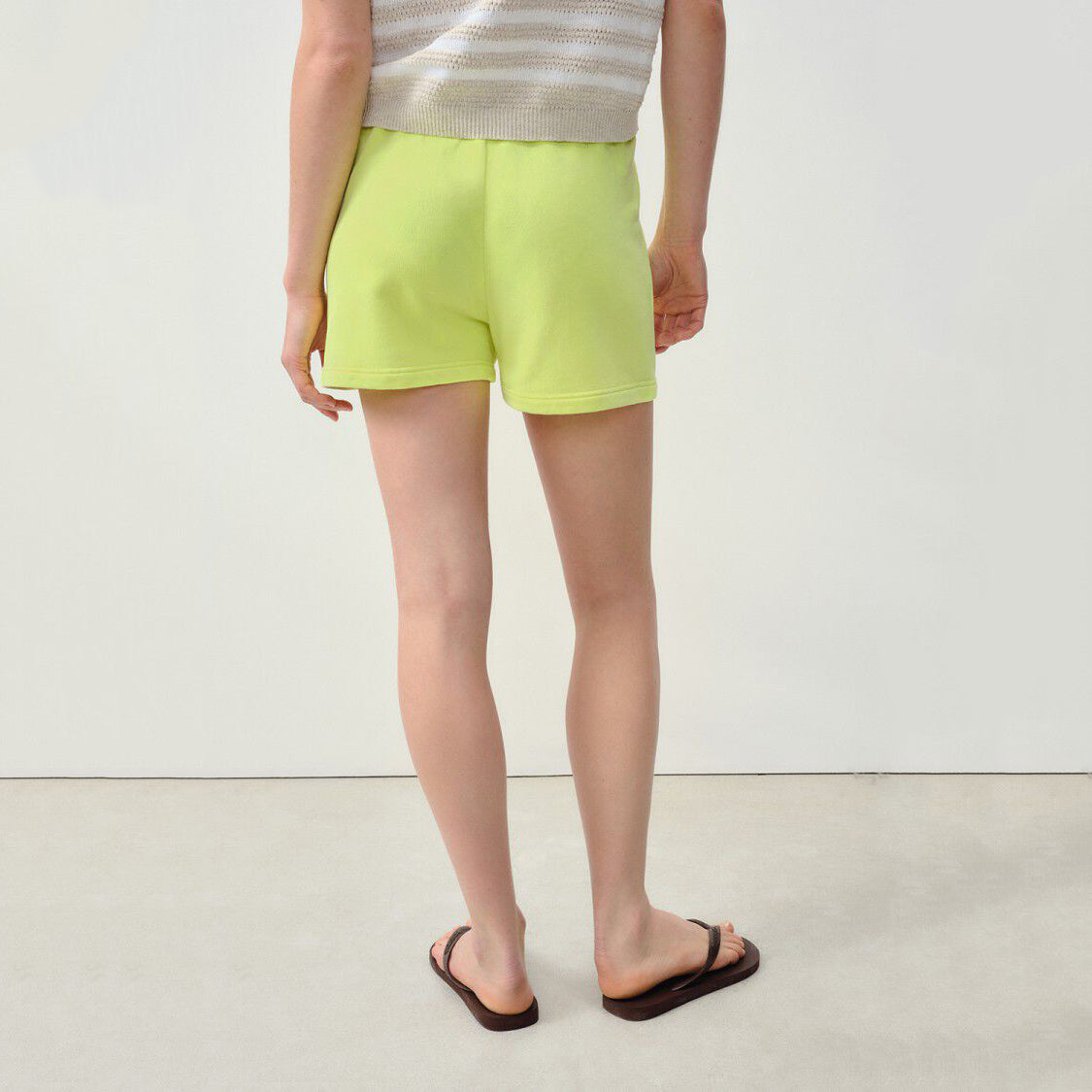 Women Fluo Green Cotton Shorts