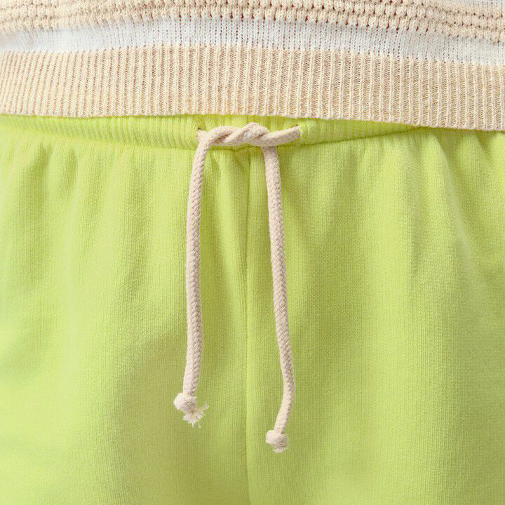 Women Fluo Green Cotton Shorts
