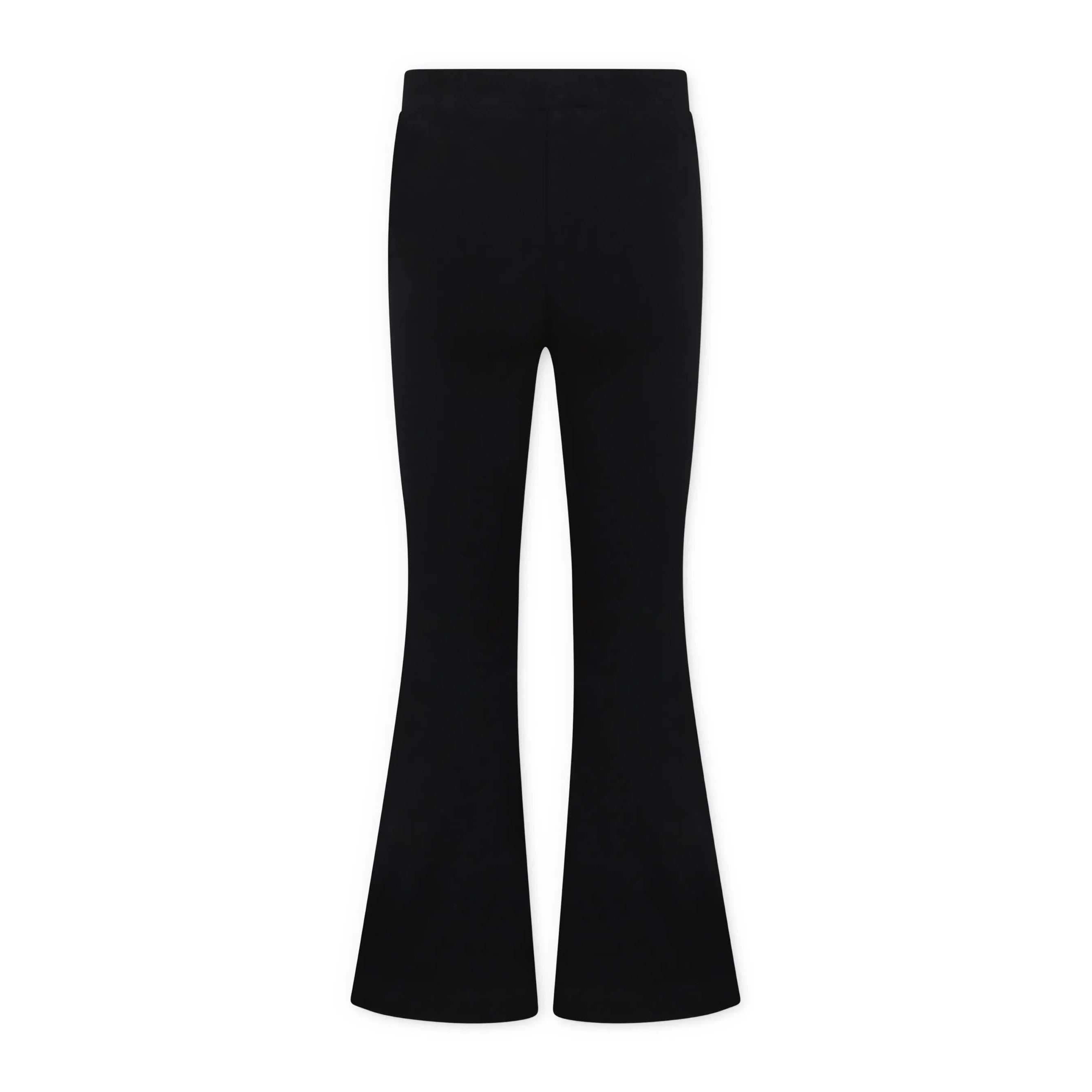 Girls Black Printed Cotton Flared Trousers