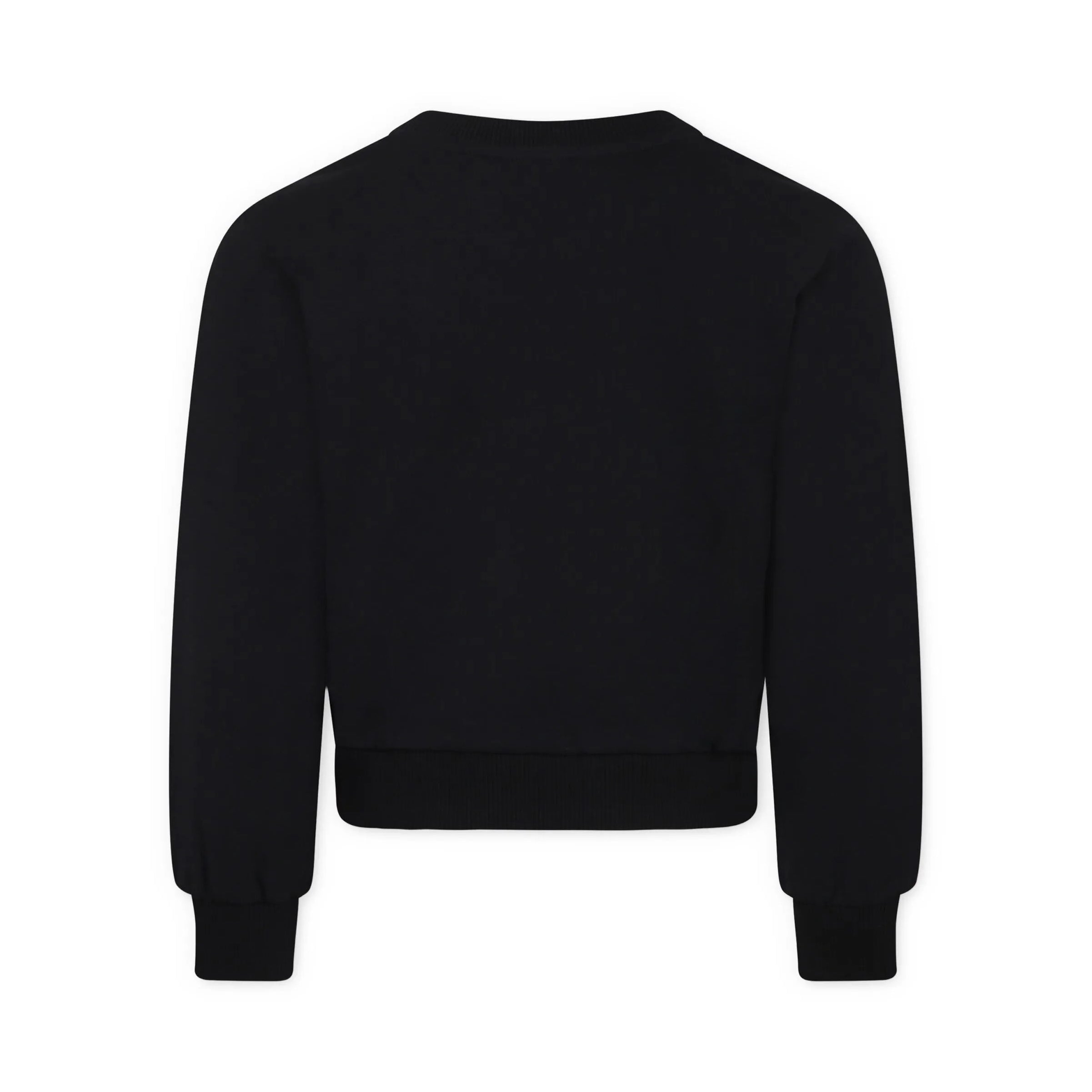 Girls Black Printed Cotton Sweatshirt