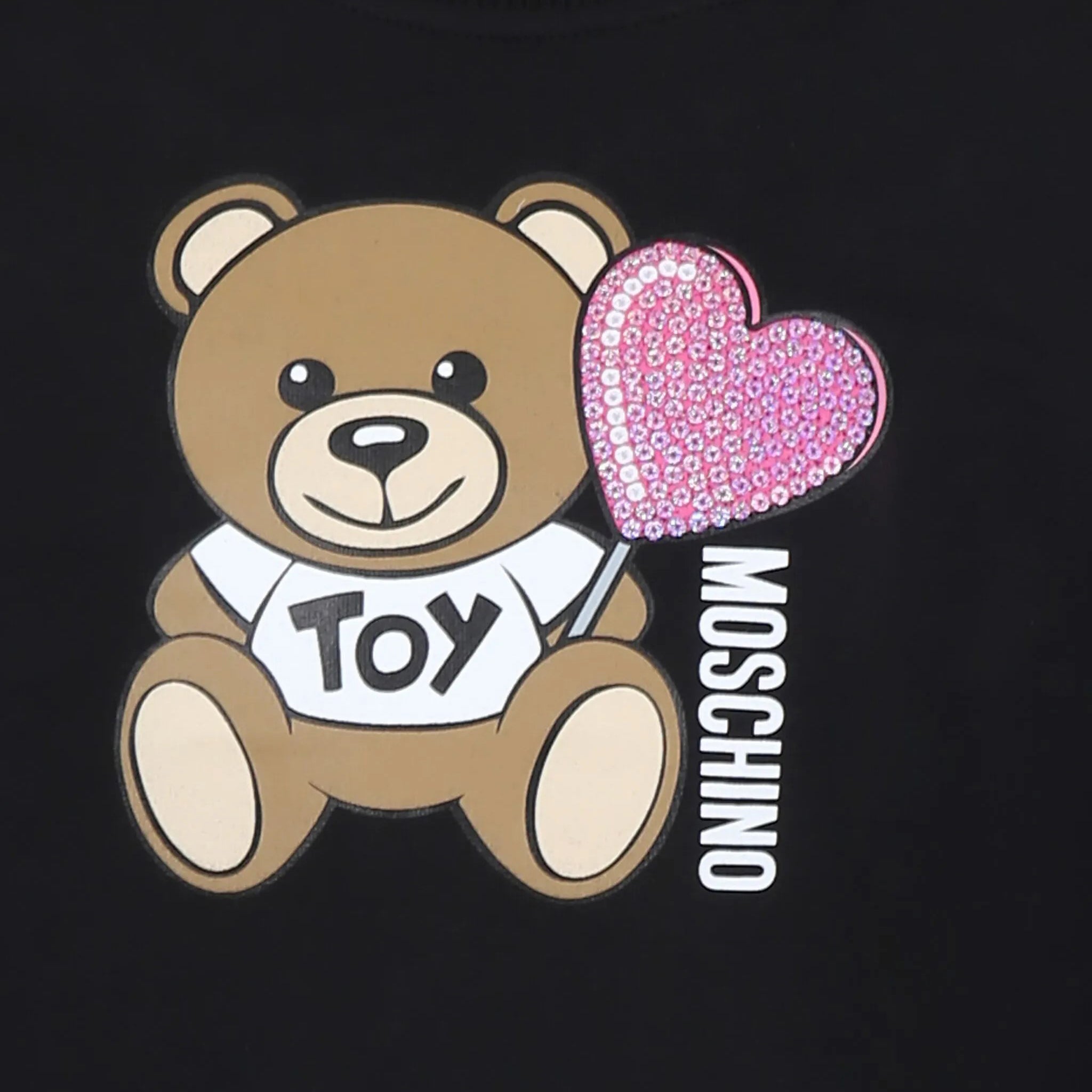 Girls Black Printed Cotton Sweatshirt