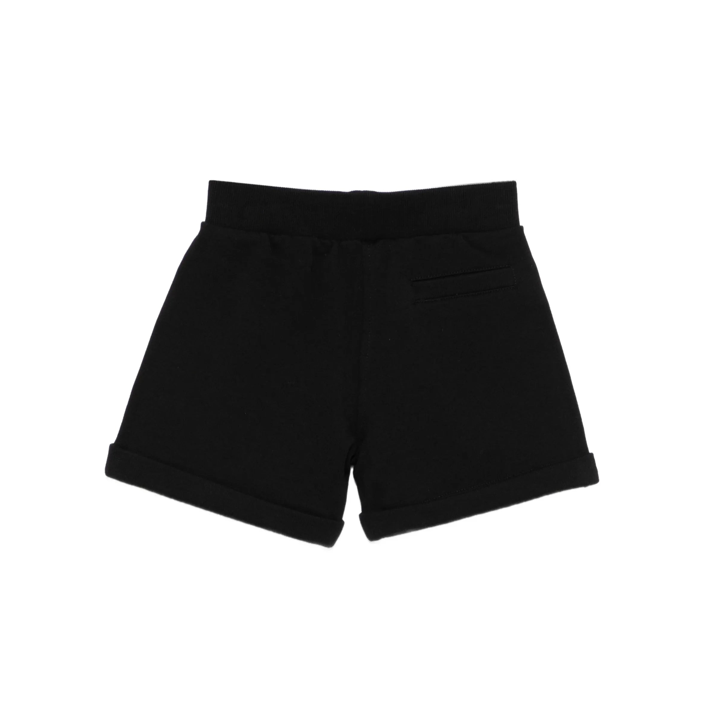 Girls Black Circle Logo Cotton Shorts