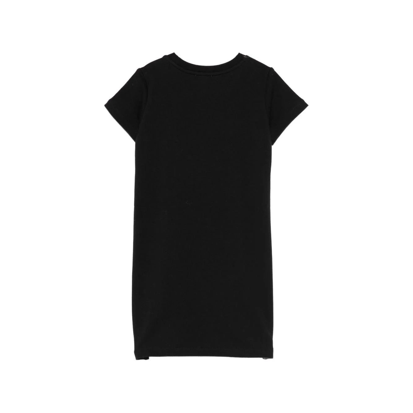 Girls Black Logo Cotton Dress