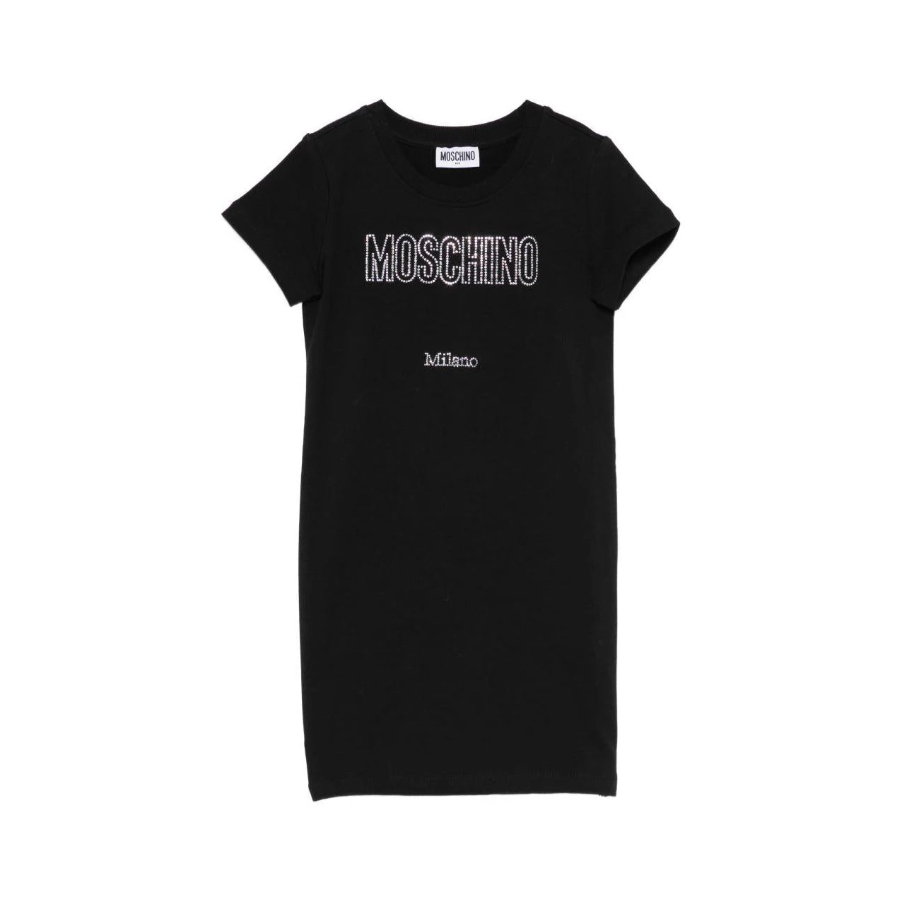 Girls Black Logo Cotton Dress