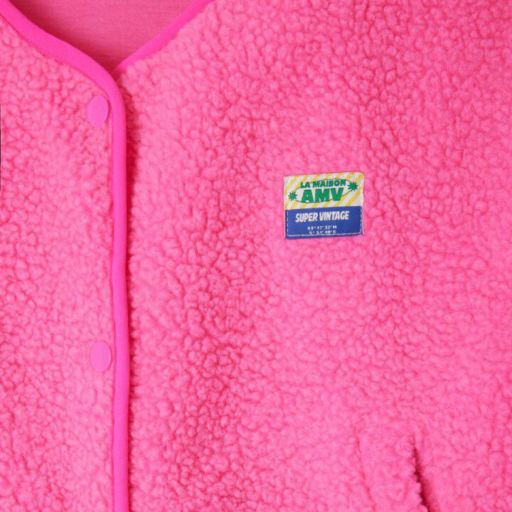 Women Bright Pink Sherpa Gilet