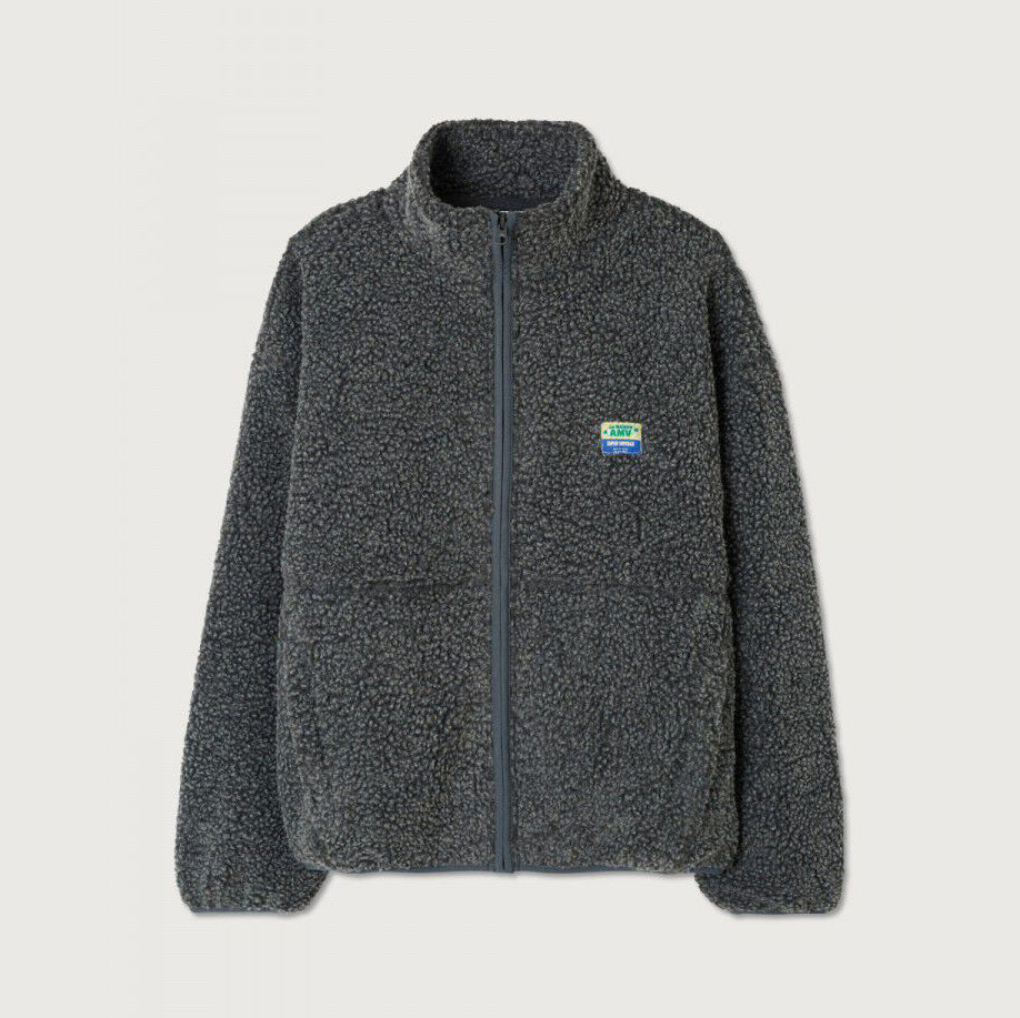 Girls Charcoal Sherpa Fleece Jacket