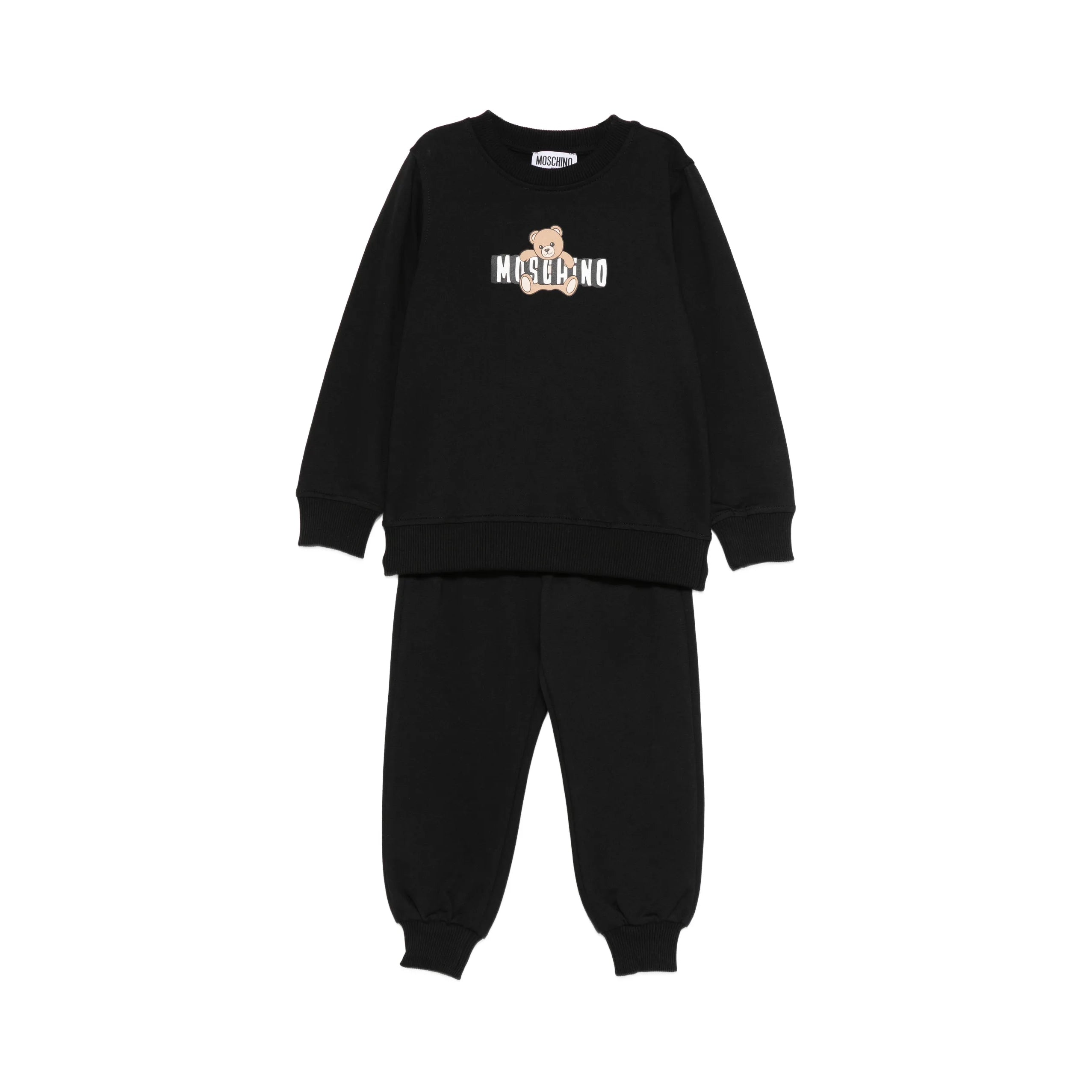 Boys & Girls Black Bear Printed Cotton Set