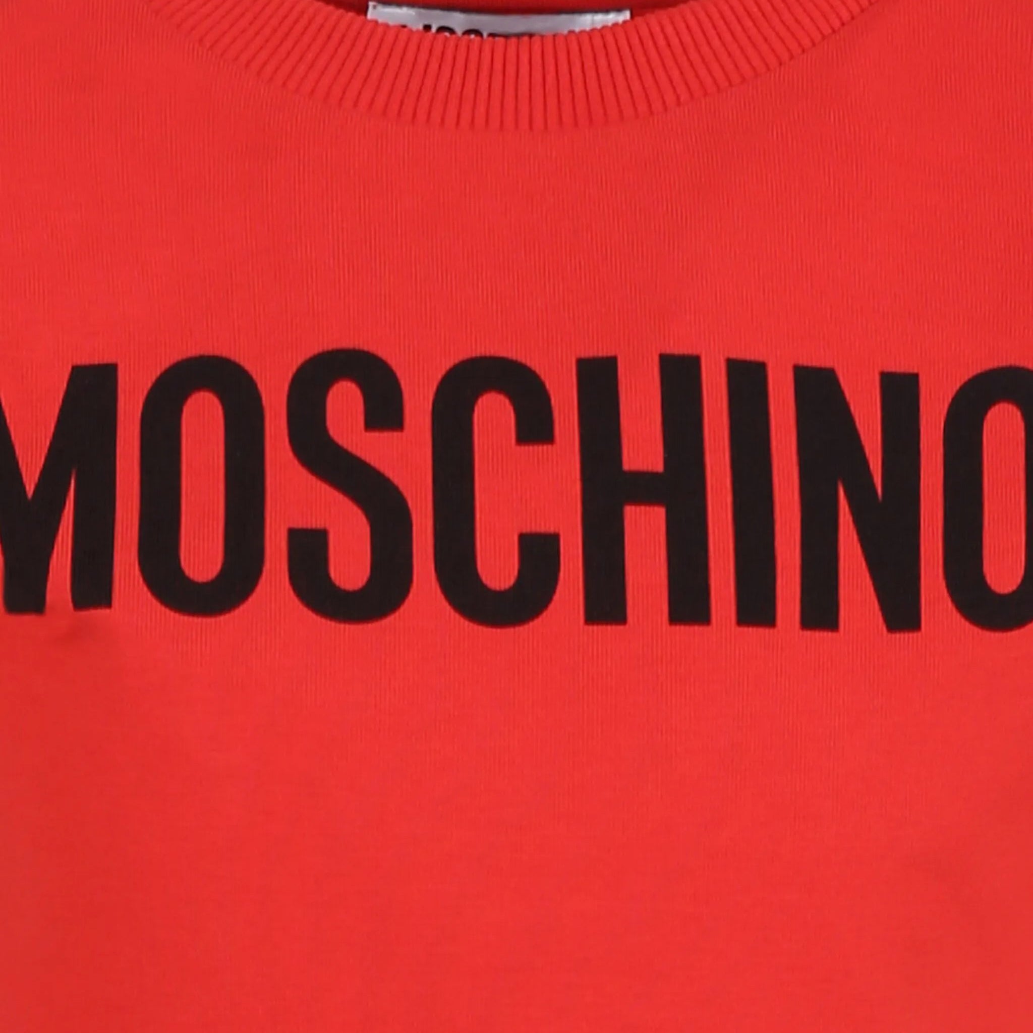 Boys & Girls Red Printed Logo Cotton T-Shirt