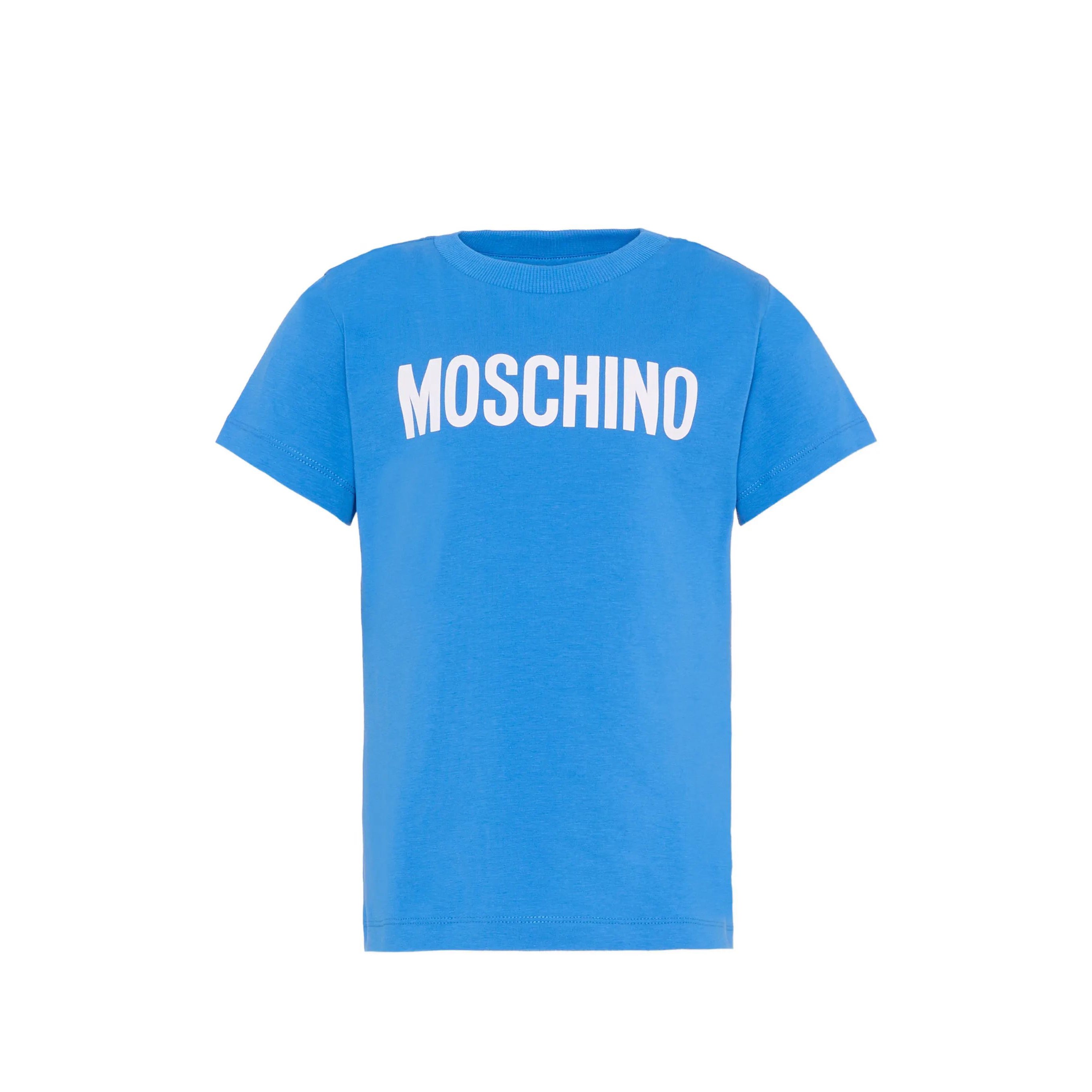Boys & Girls Blue Logo Cotton T-Shirt