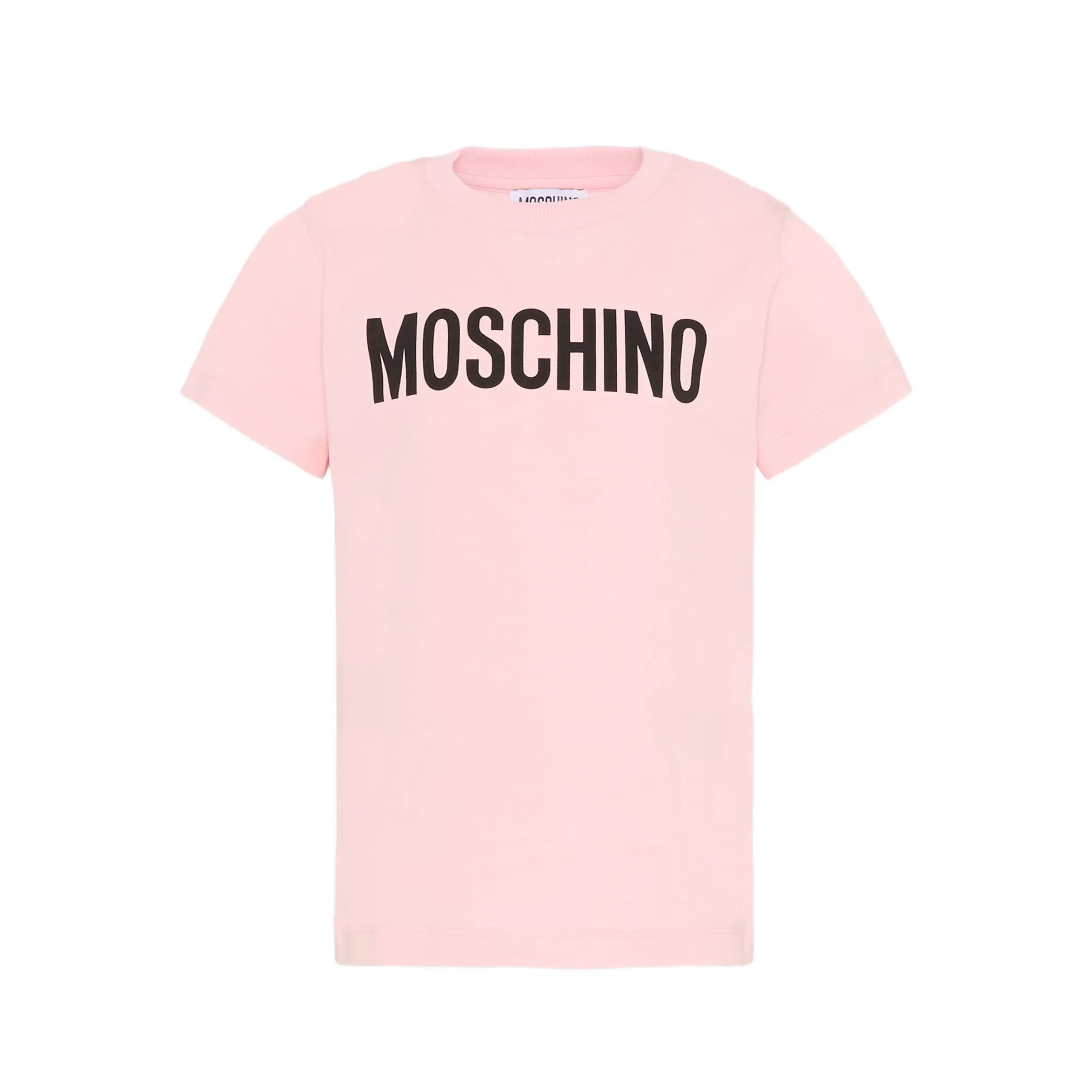 Boys & Girls Light Pink Logo Cotton T-Shirt