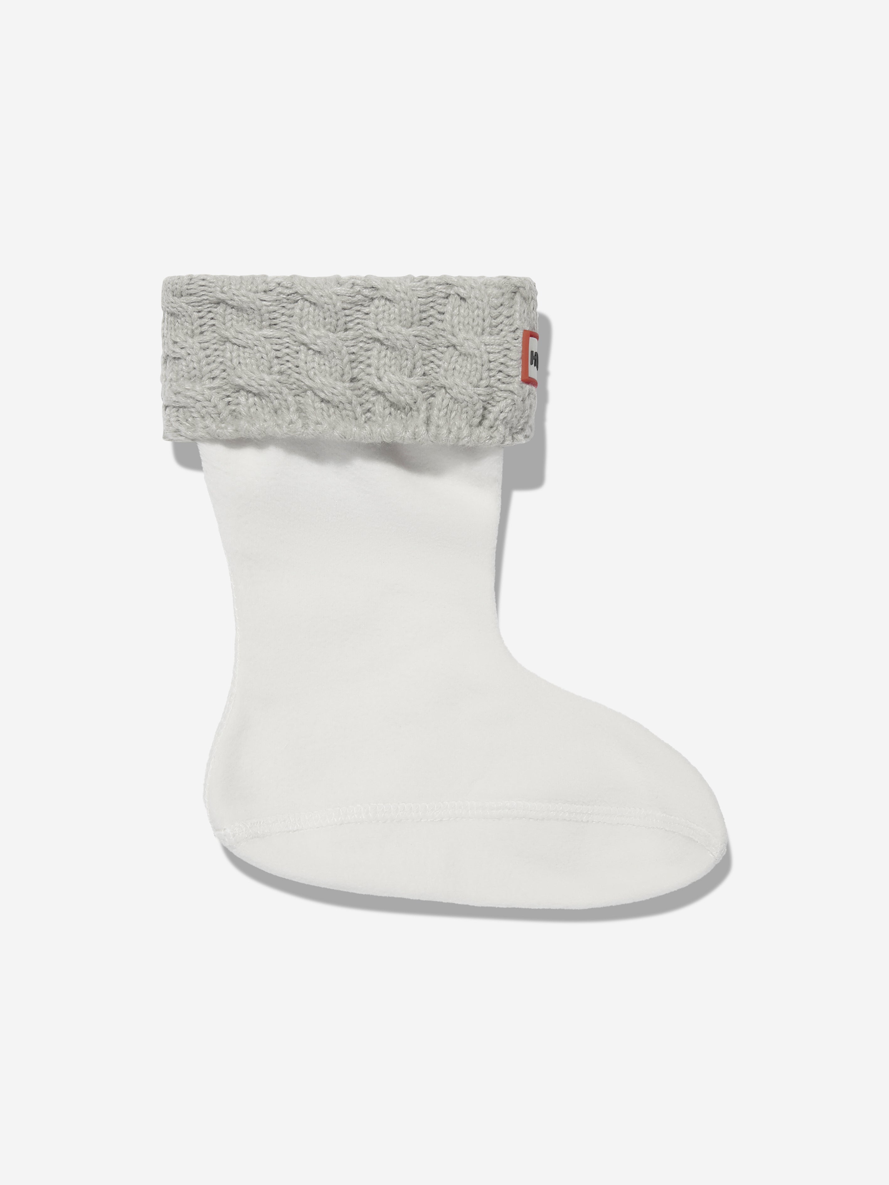 Kids Recycled 6 Stitch Cable Boot Socks in Black