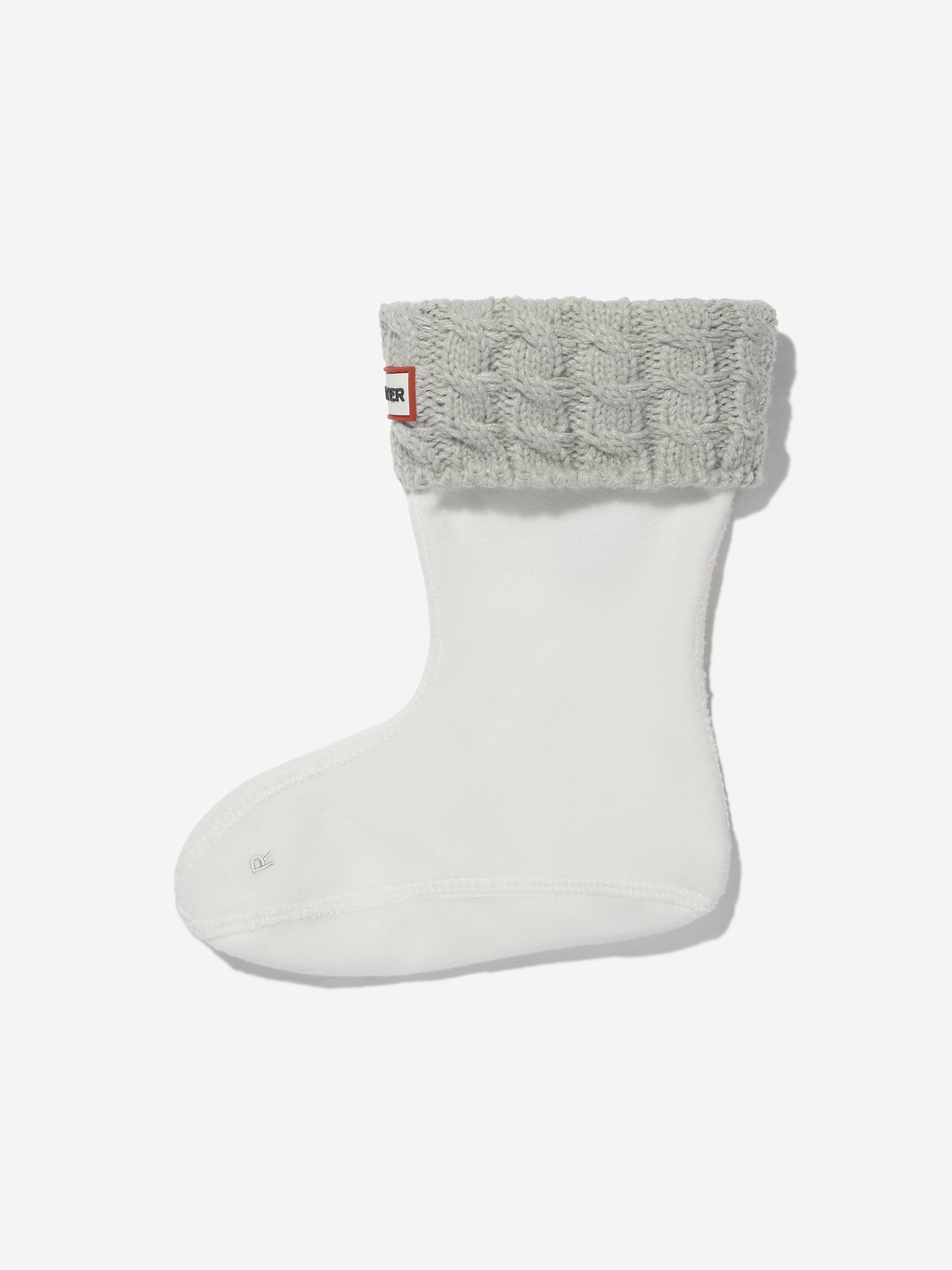 Kids Recycled 6 Stitch Cable Boot Socks in Black