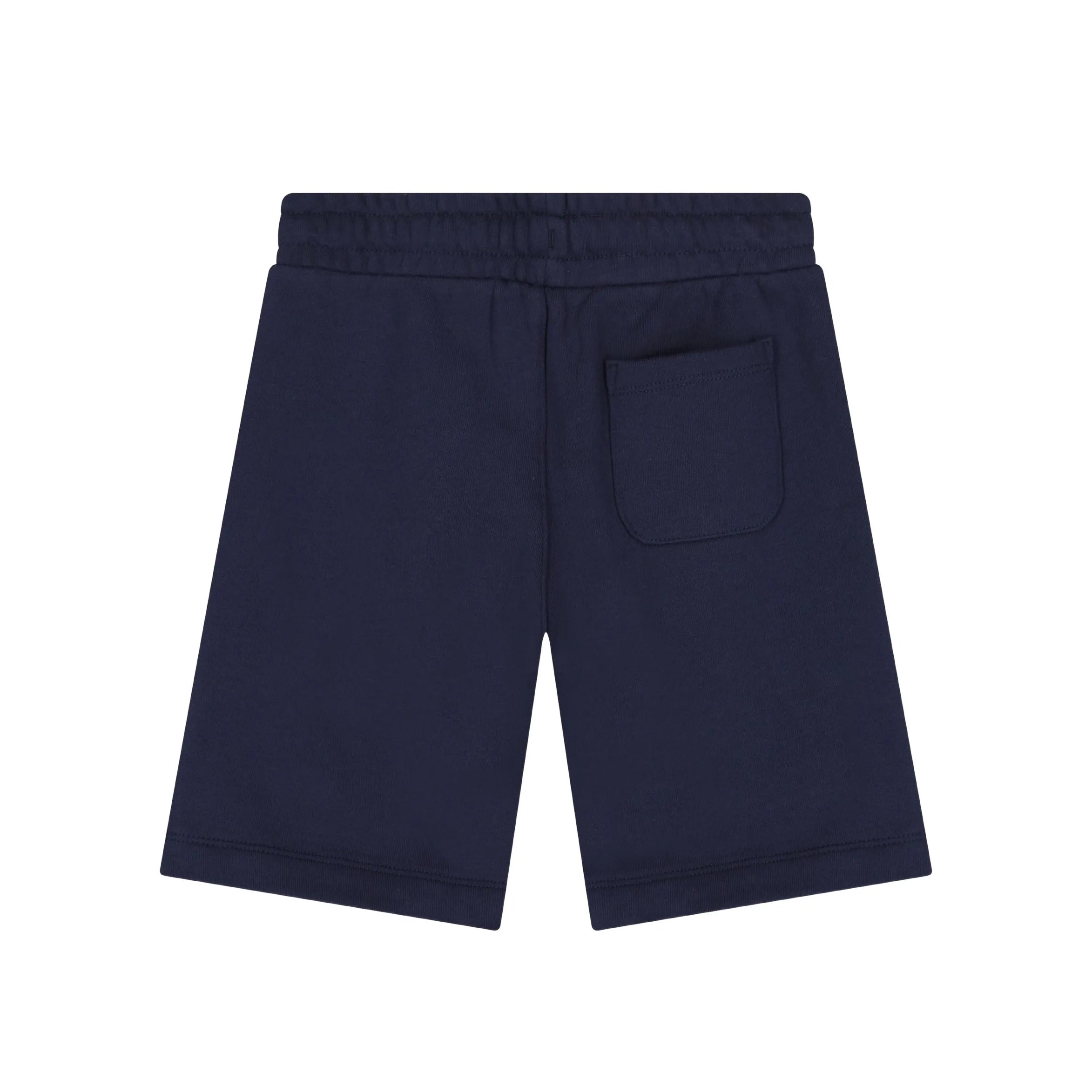 Boys Navy Bear Printed Cotton Shorts