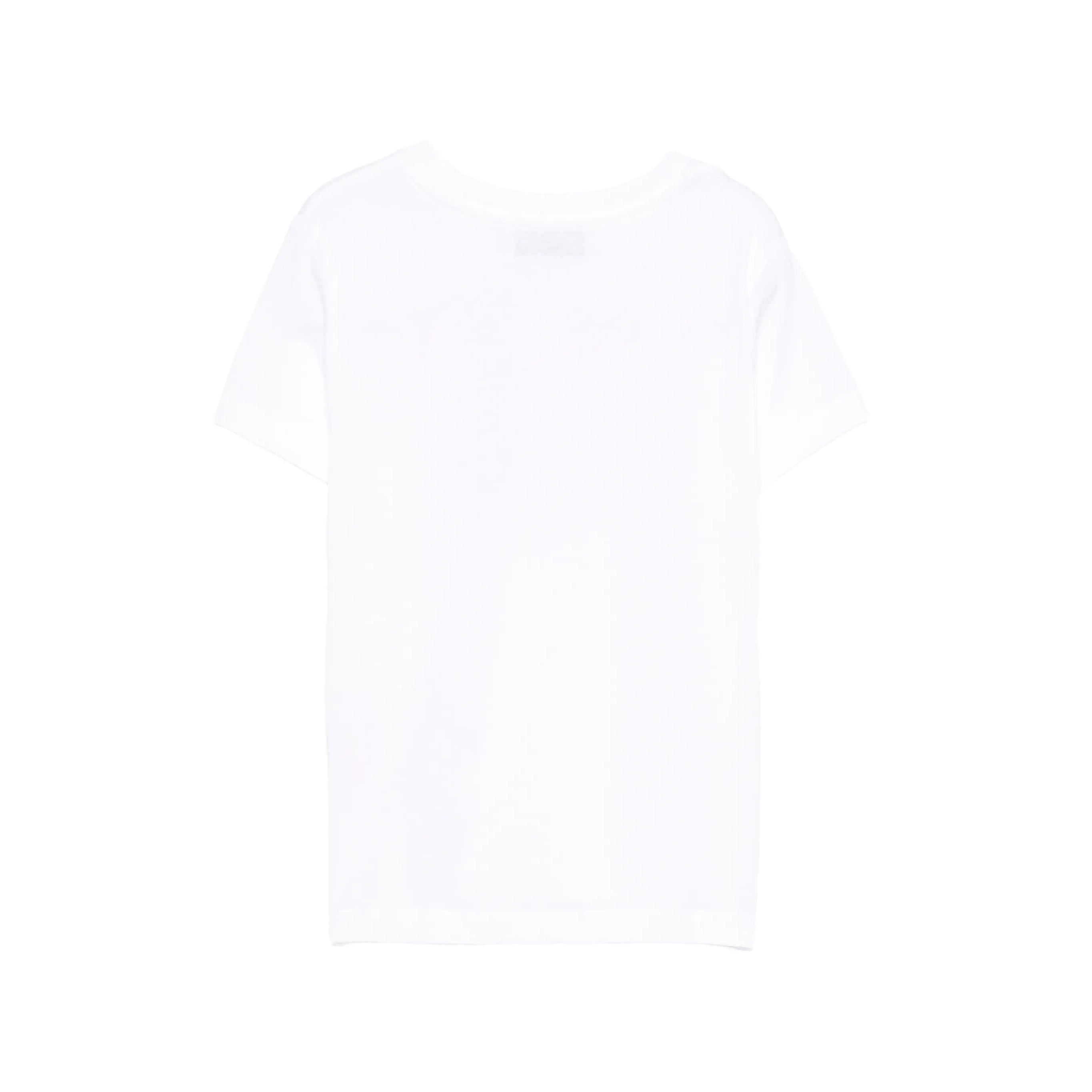 Boys & Girls White Circular Logo Cotton T-Shirt