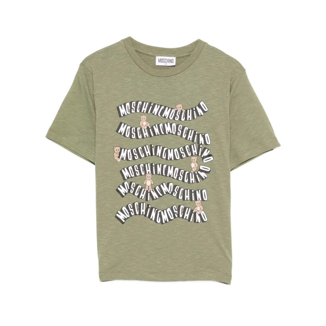 Boys & Girls Green Printed Cotton T-Shirt