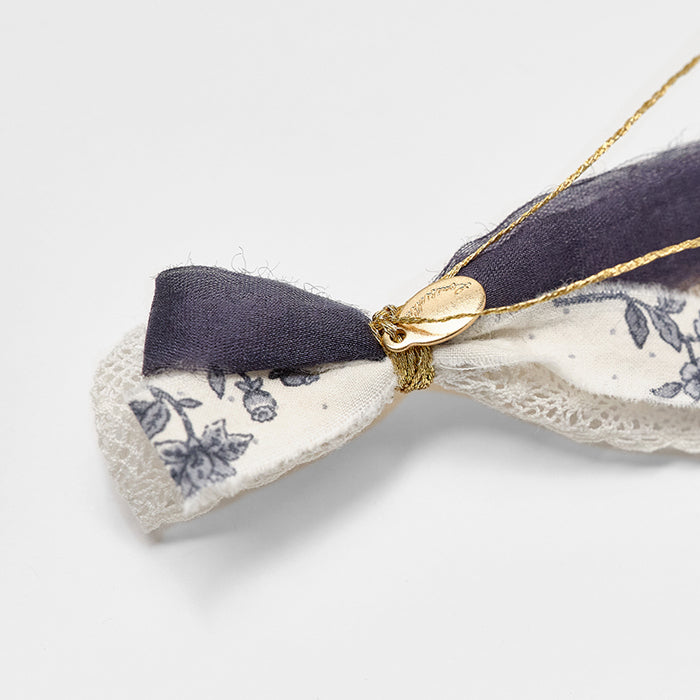Girls Navy Floral Hair Clip