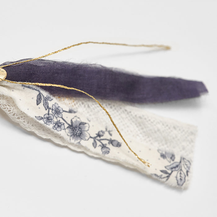 Girls Navy Floral Hair Clip