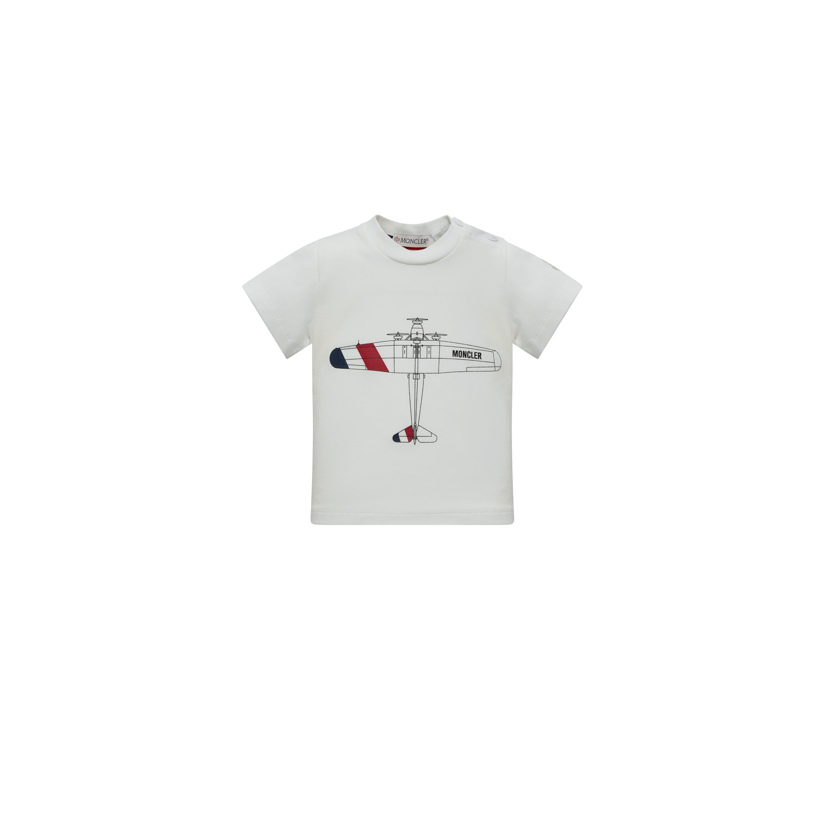 Baby Boys White Printed Cotton T-Shirt