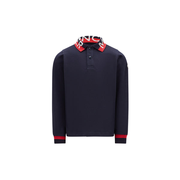 Boys Navy Logo Cotton Polo Shirt