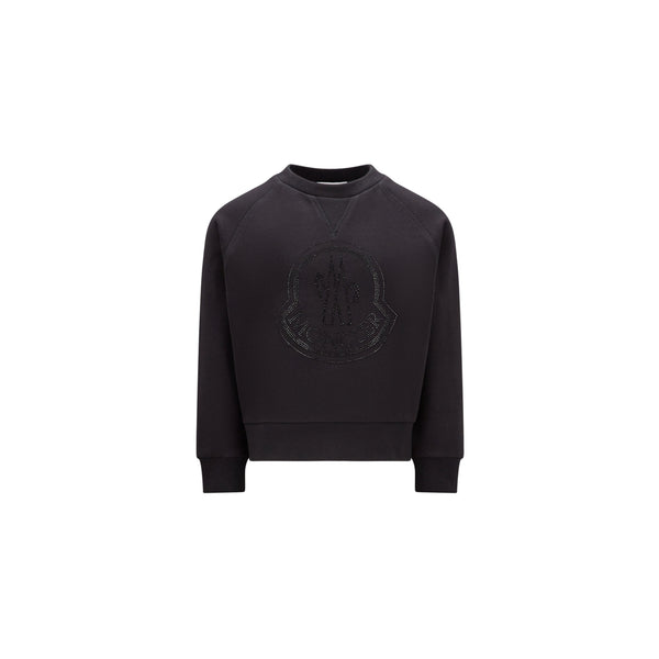 Girls Black Logo Cotton Sweatshirt