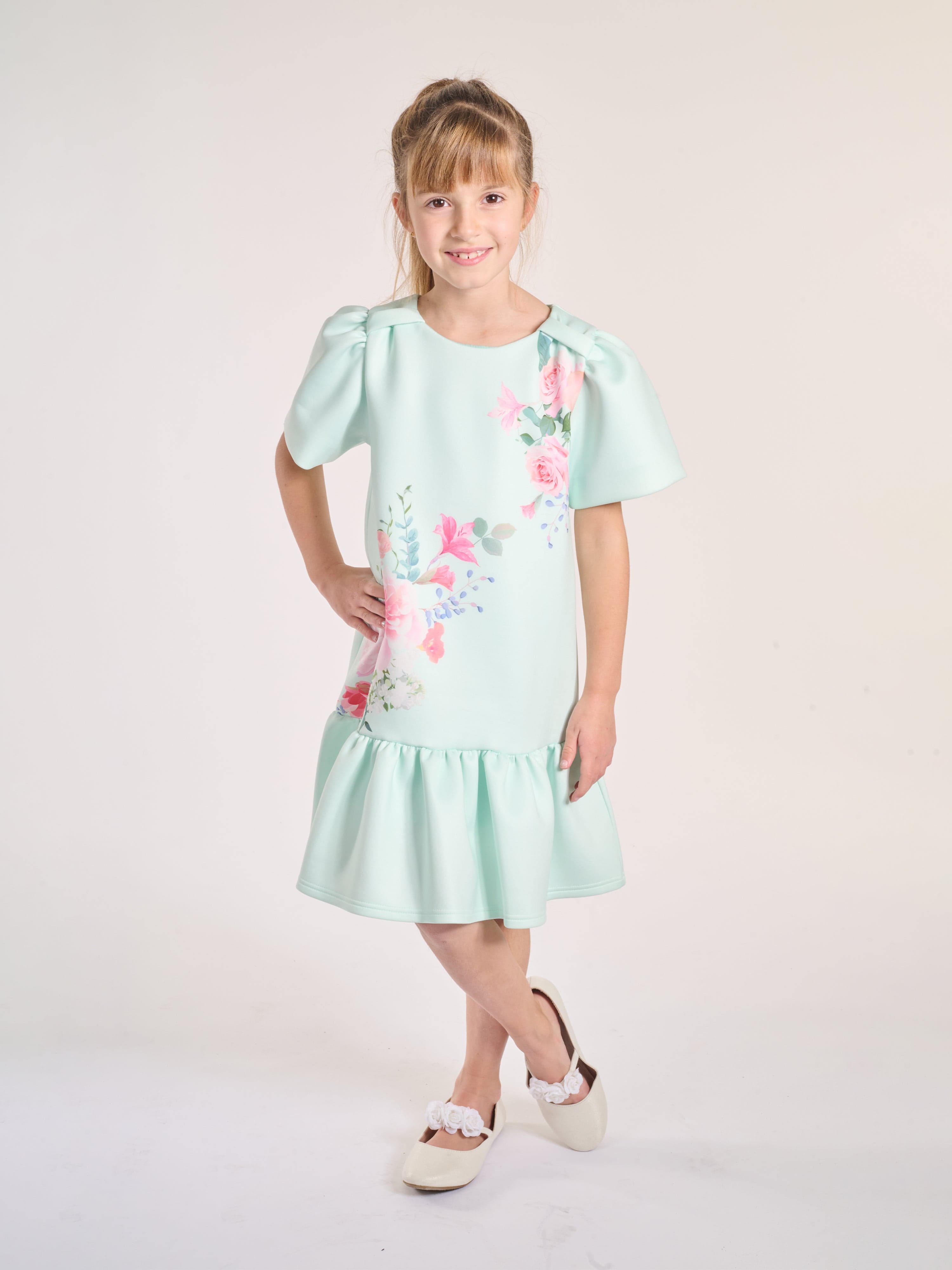 Girls Spring Breeze Dress in Green