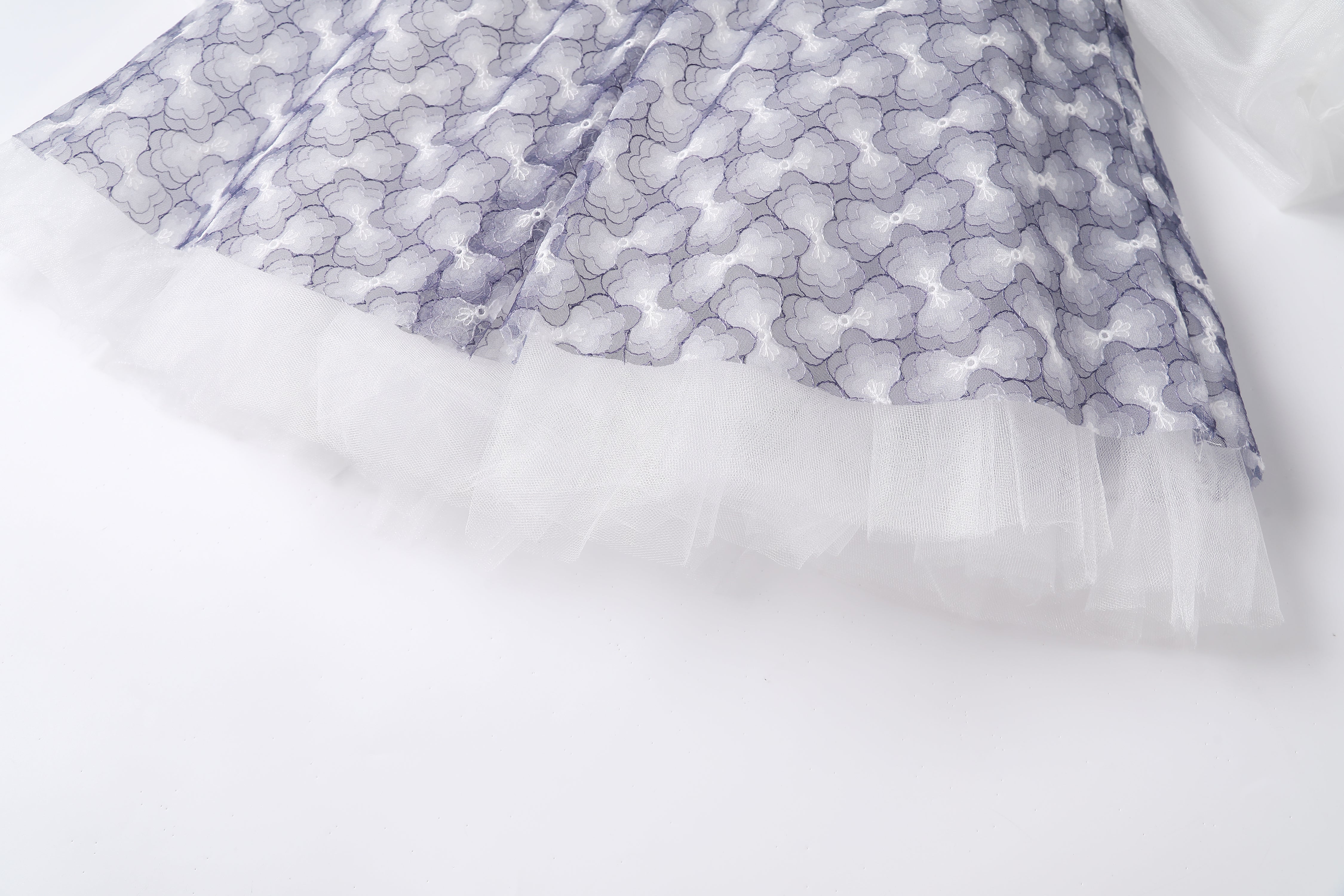女童绀青色瓷纹礼服裙