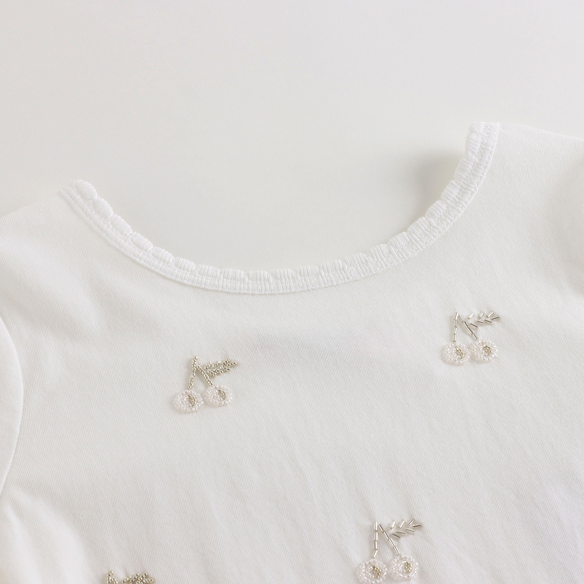 Girls White Cotton T-Shirt