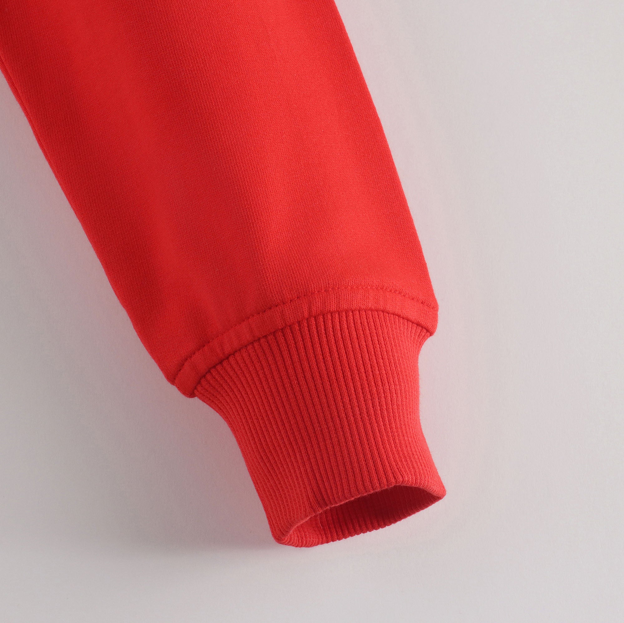 Boys & Girls Red Hooded Cotton Sweatshirt