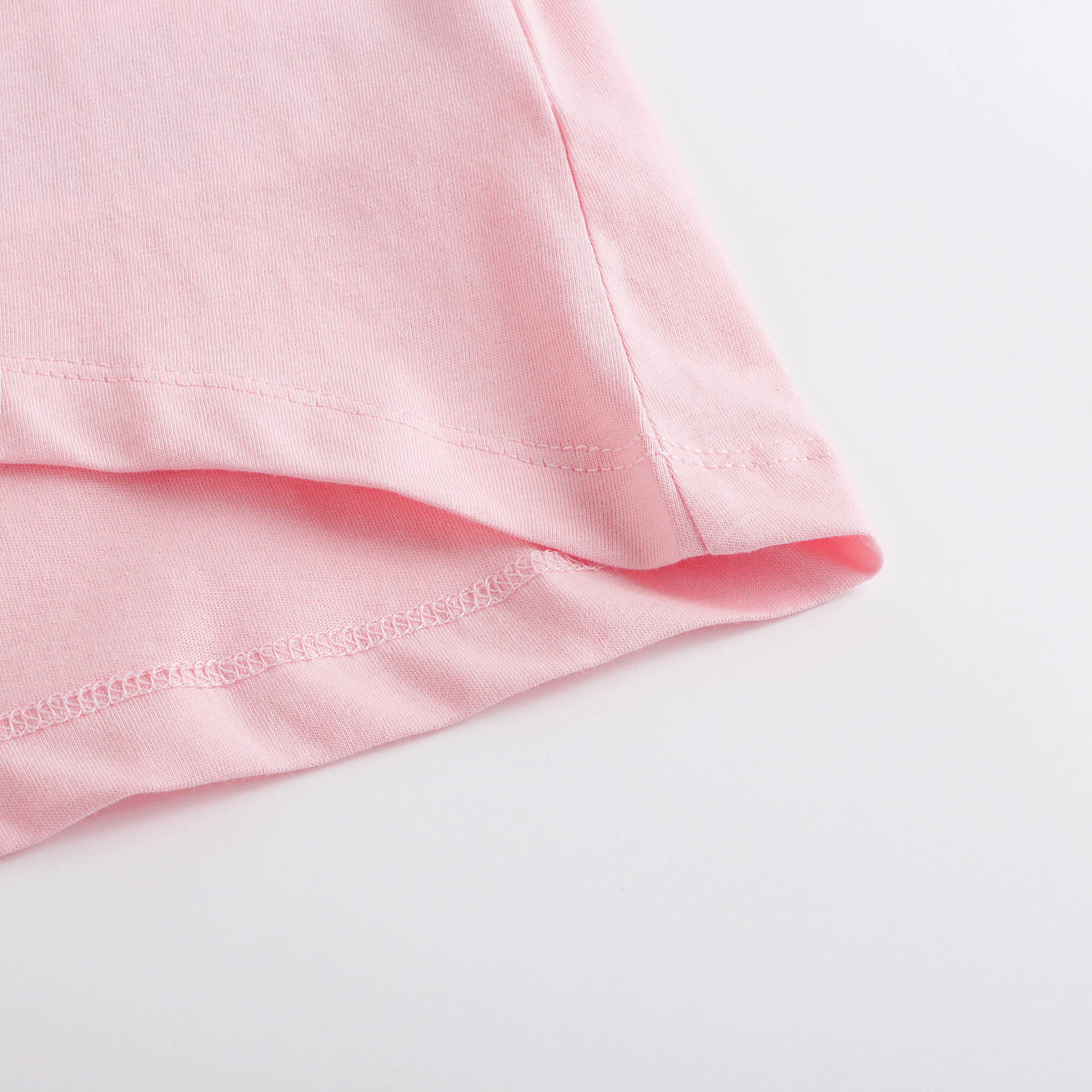 Girls Pink Circular Logo Cotton T-Shirt
