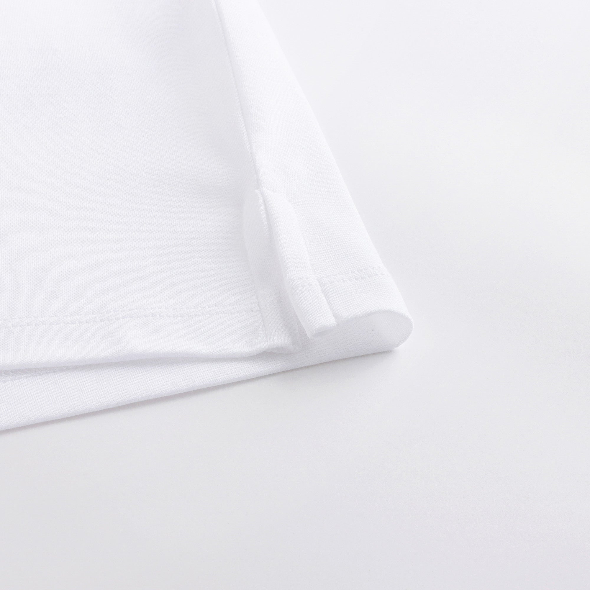 Girls White Cherry Printed Cotton Dress